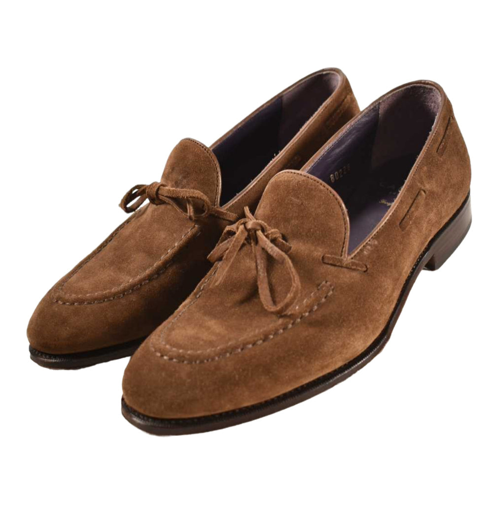CARMINA Medium Brown Suede Tassel Loafers 7EU 8US Spain