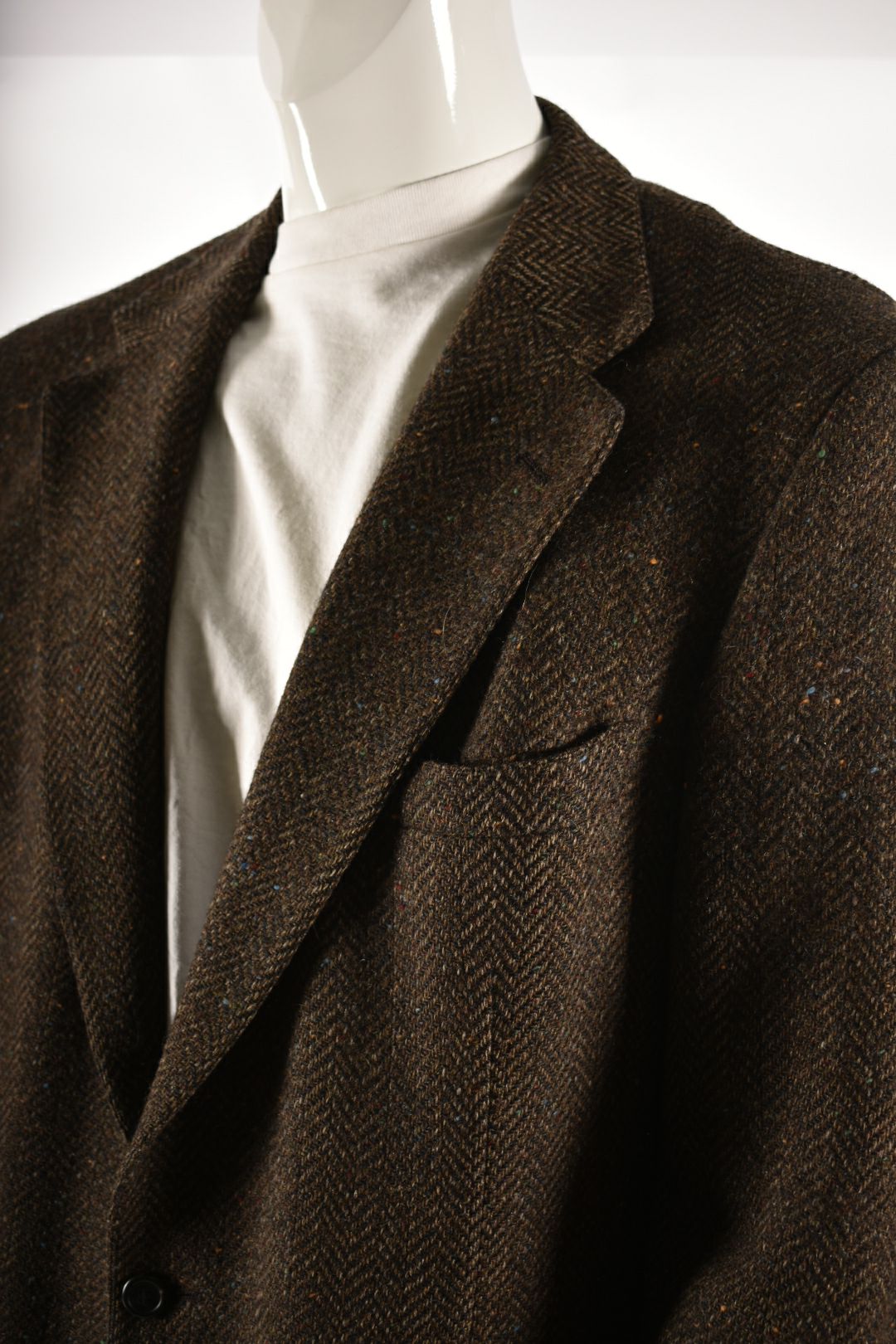 1980s POLO UNIVERSITY CLUB Brown Rainbow Donegal Tweed Blazer 43T