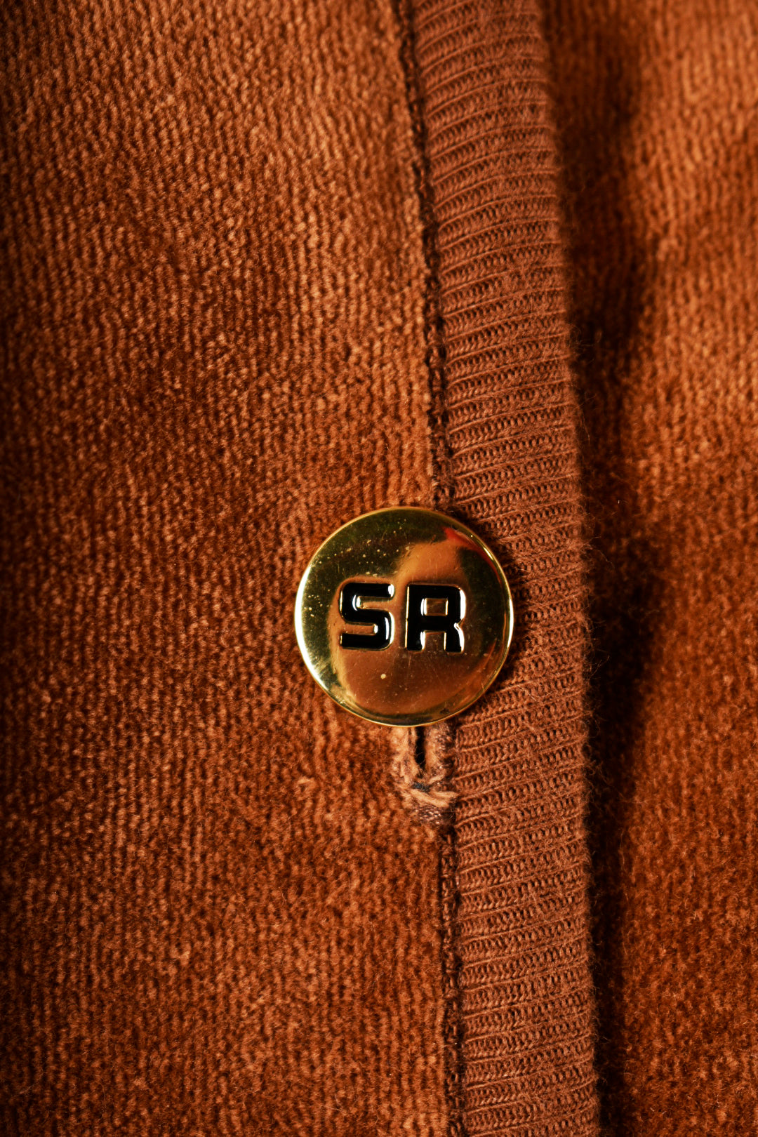 1990s Sonia Rykiel Brown Cotton Terry Collegiate Cardigan Medium France