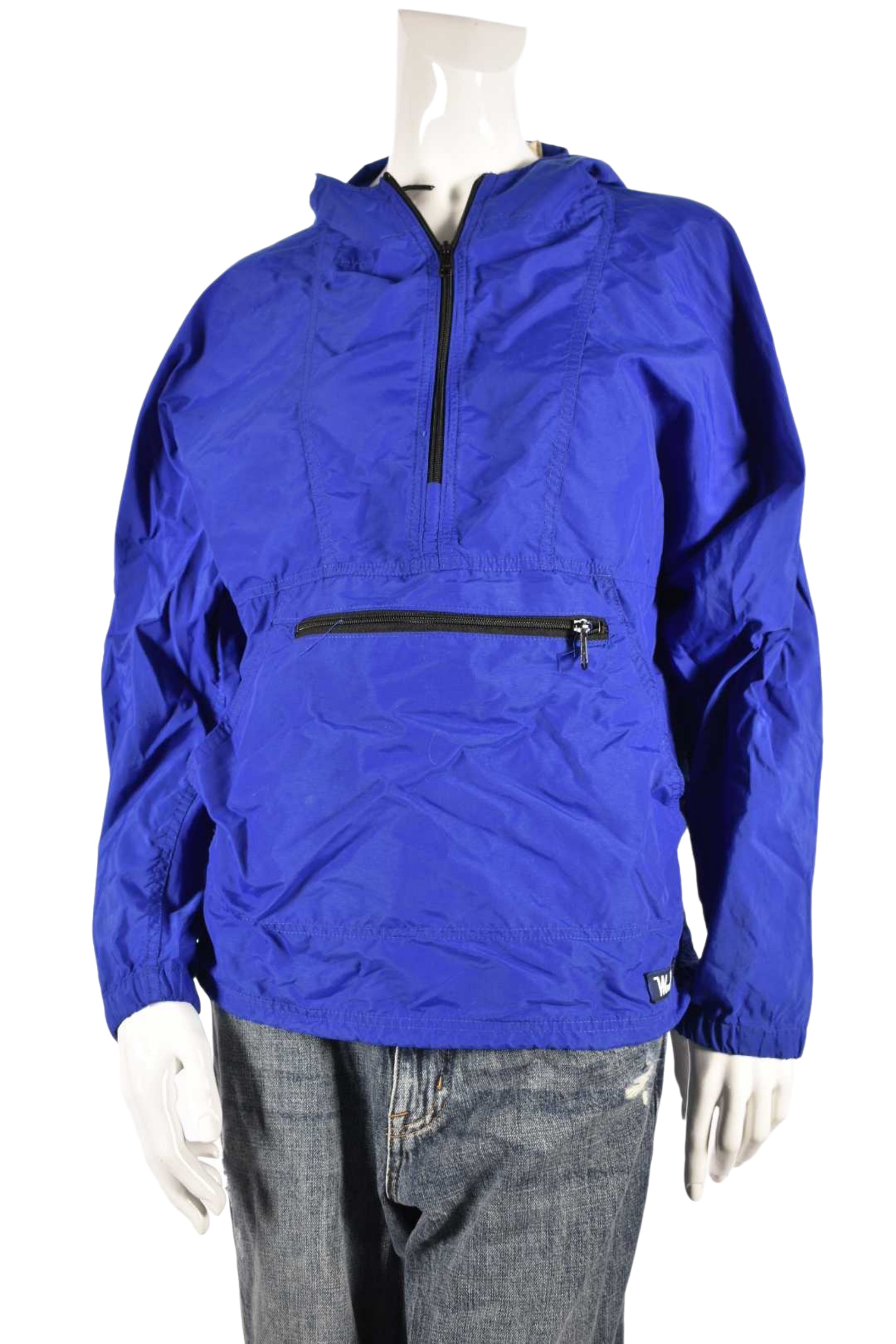 1980s WOOLRICH Blue Nylon Zip Pullover Windbreaker Small