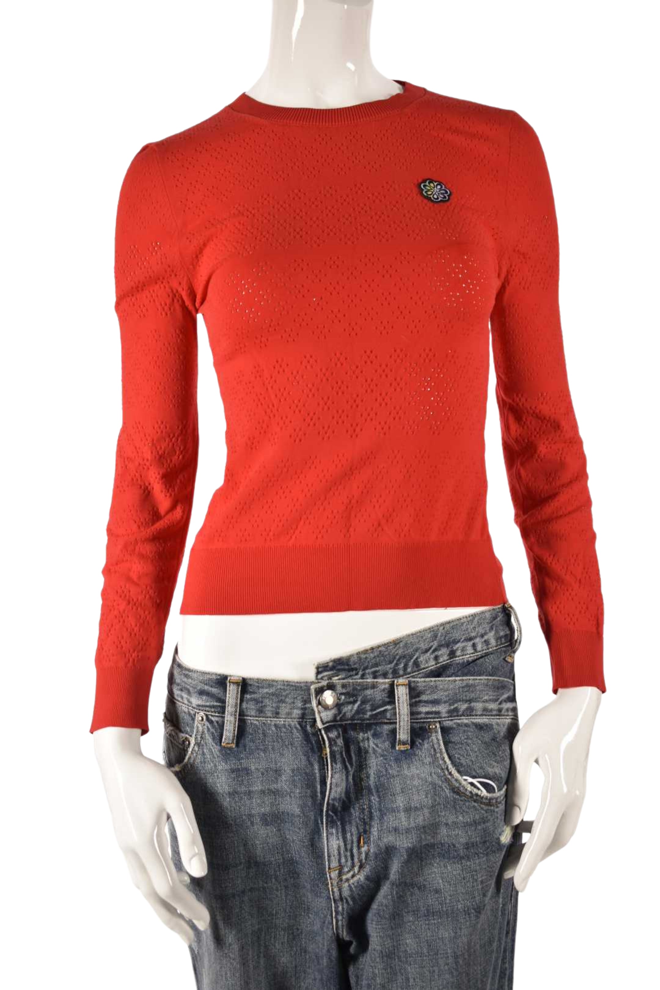 MERYLL ROGGE Red Bodycon Tech Lace Daisy Top Medium