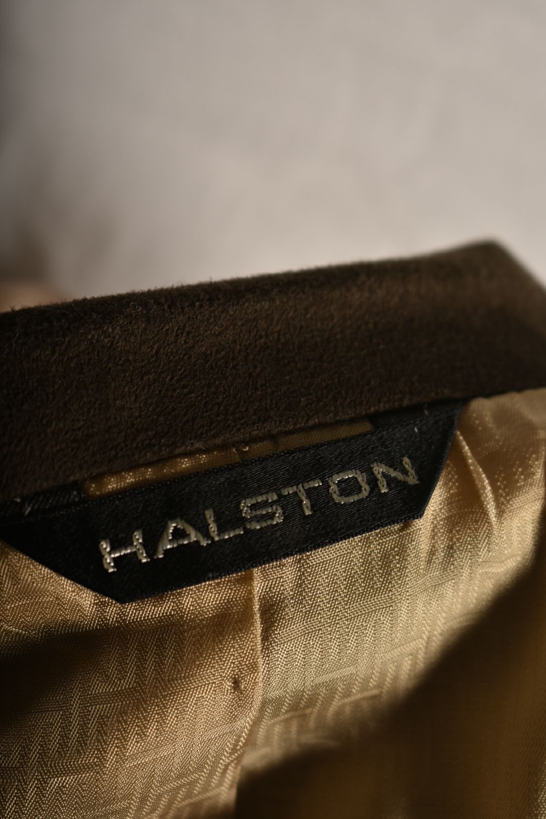 1970s HALSTON Brown Faux Suede Halsuede Blazer Unionmade USA 40R