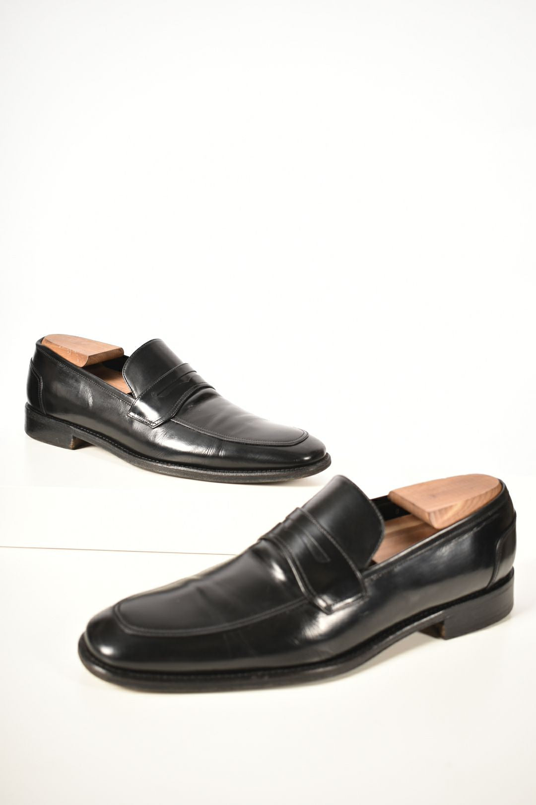 SALVATORE FERRAGAMO Black Calfskin Leather Penny Loafer 8US Italy