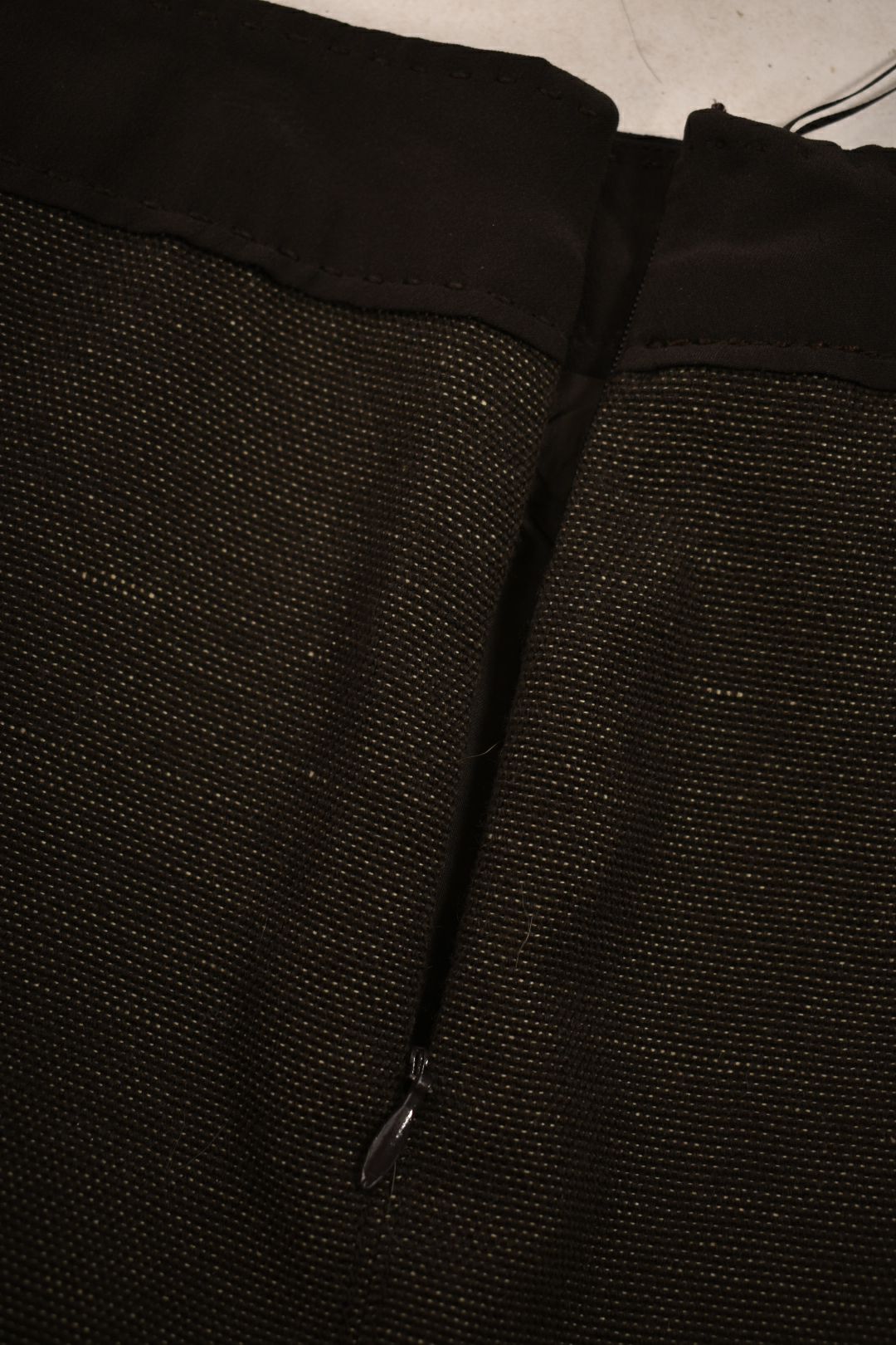 ALBERTA FERRETTI Brown Wool Silk Pencil Skirt 8US