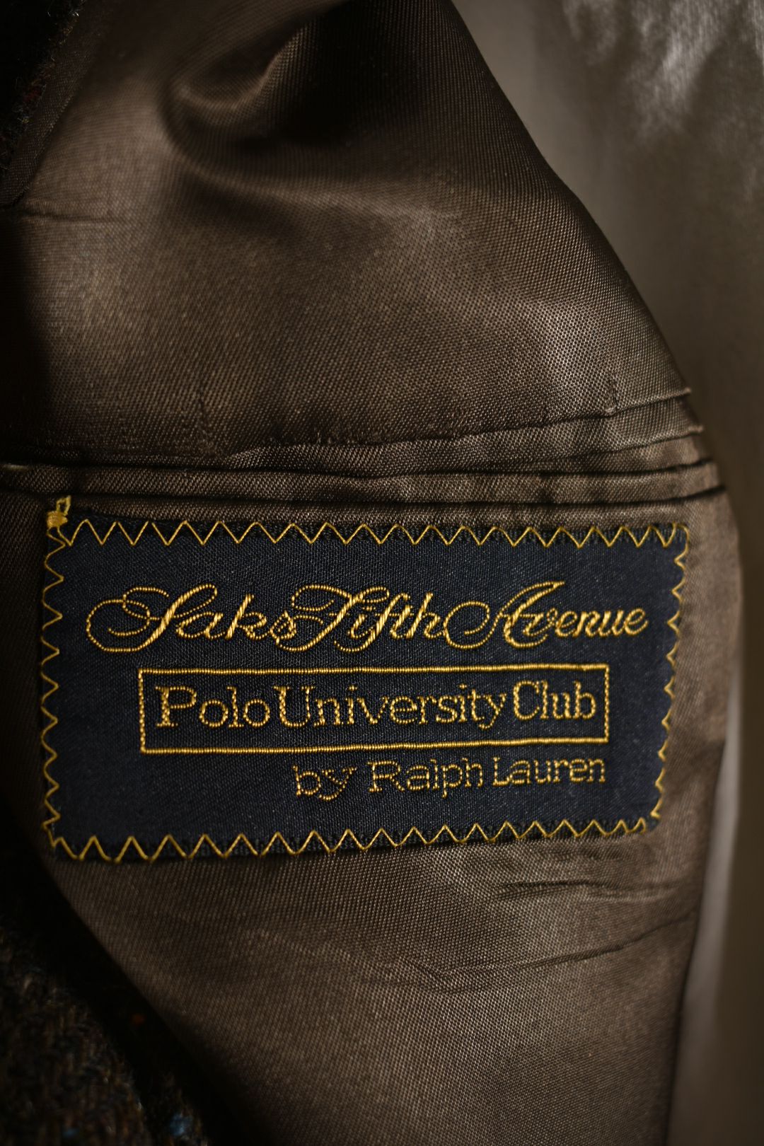 1980s POLO UNIVERSITY CLUB Brown Rainbow Donegal Tweed Blazer 43T