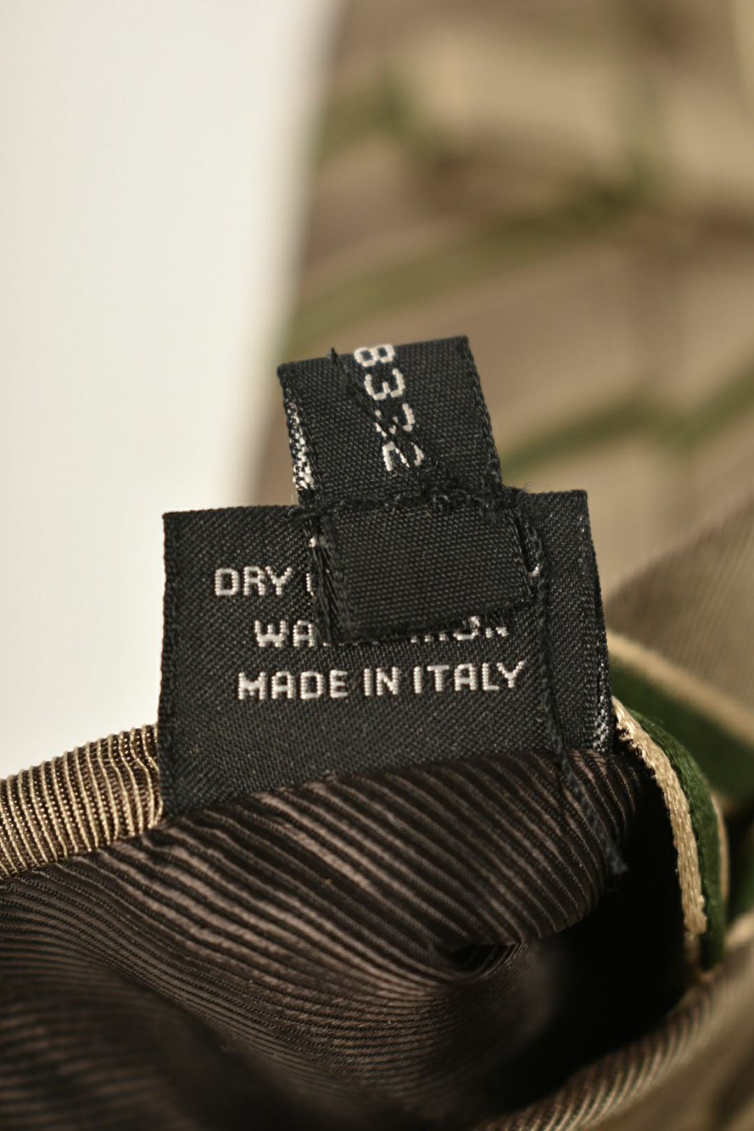 Ermenegildo Zegna Beige Green Striped Silk Tie Italy