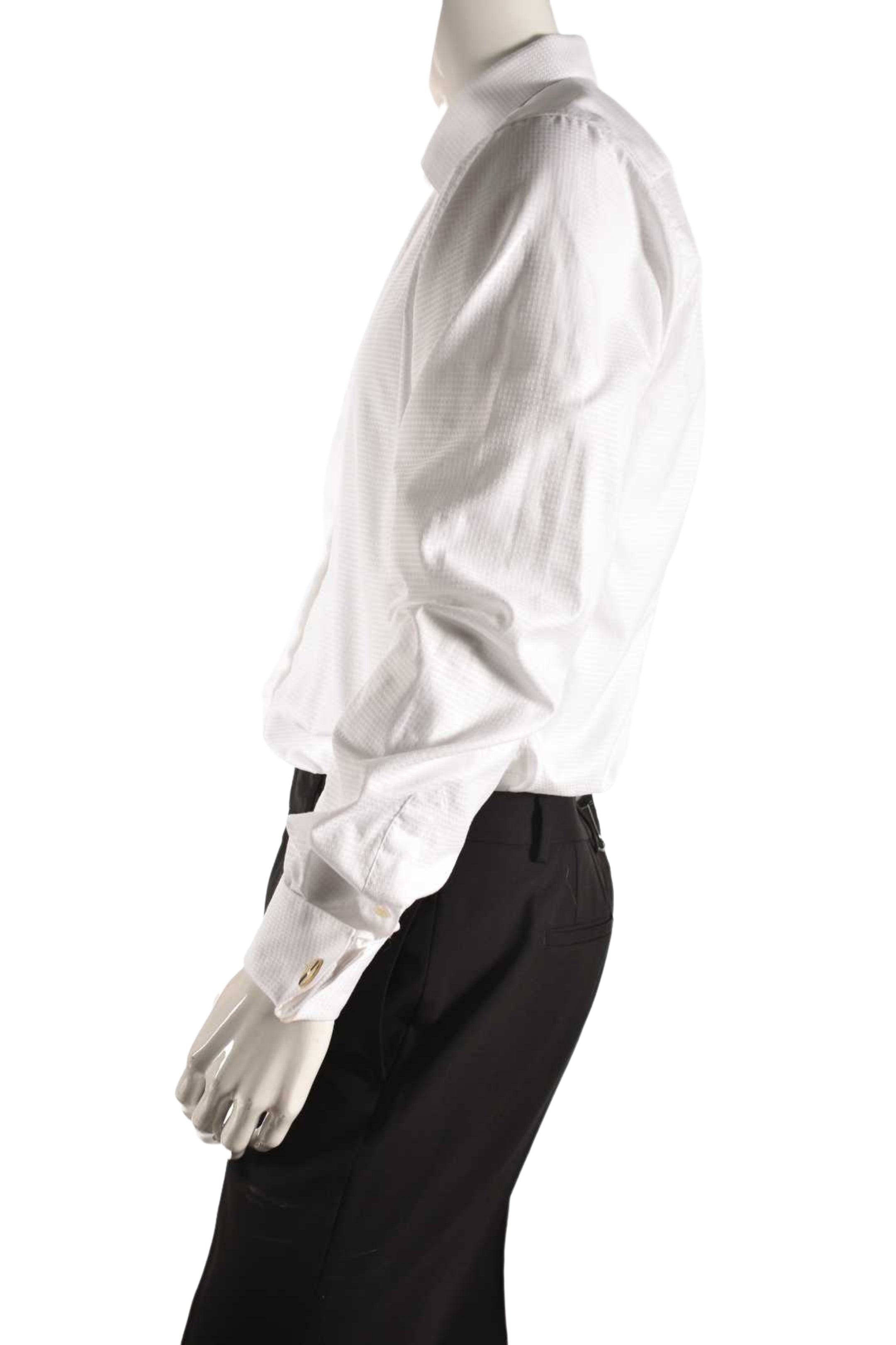 ETON White Cotton Textured Royal Formal French Cuff Shirt 16.5/42 Large