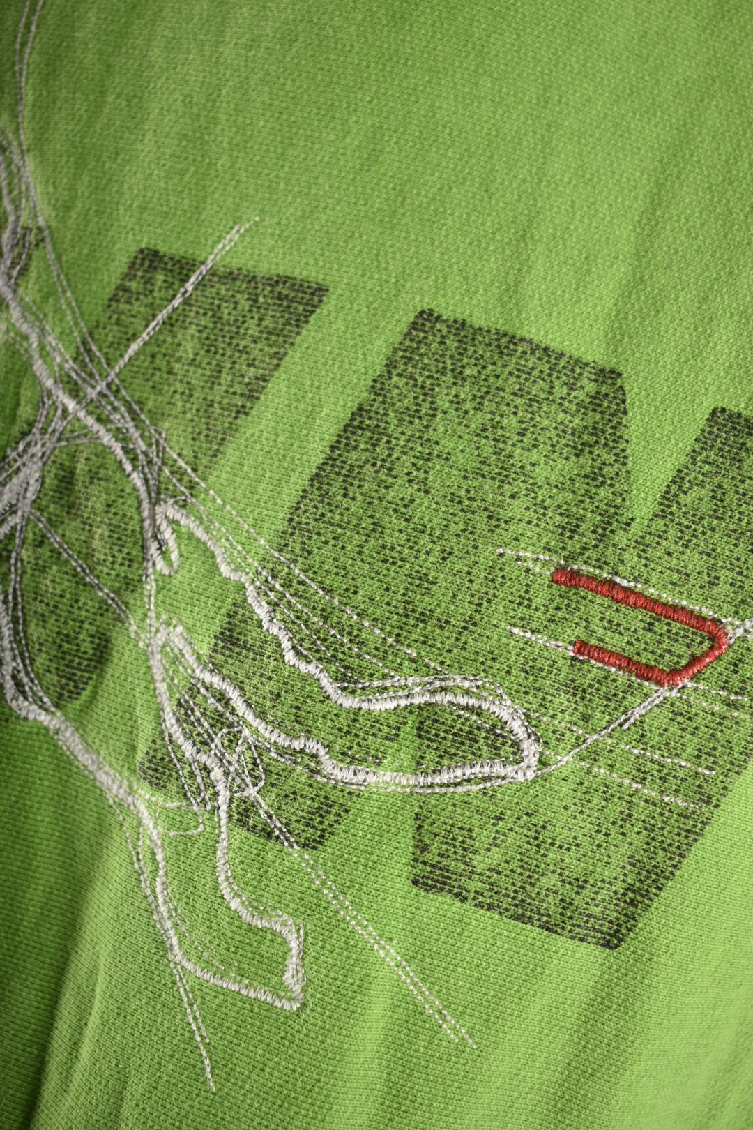 2000s DIESEL Green Cotton Reverse Terry FUN Sweatshirt Medium