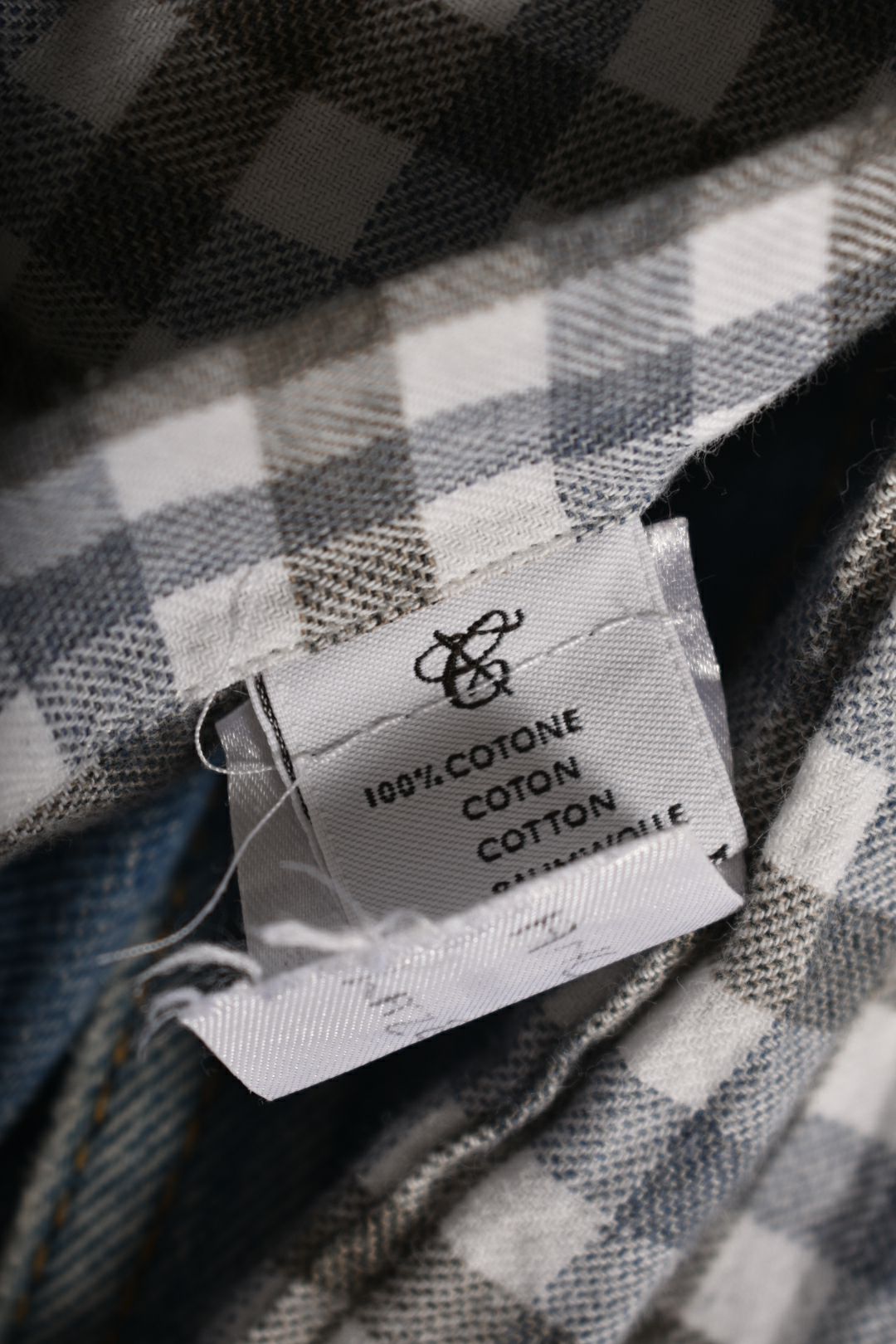 CANALI Grey Blue Check Brushed Cotton Casual Shirt Large