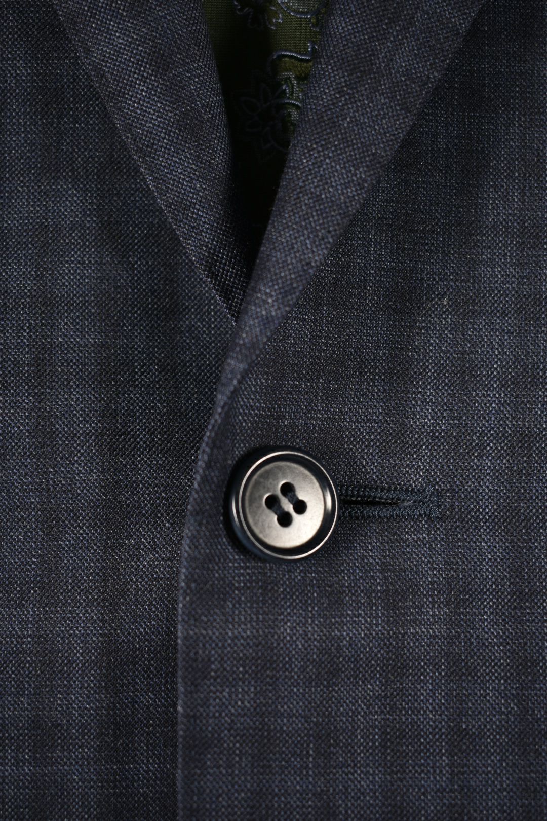 CANALI Navy Blue Tonal Neat Check Fine Wool Suit 50EU 40R Italy