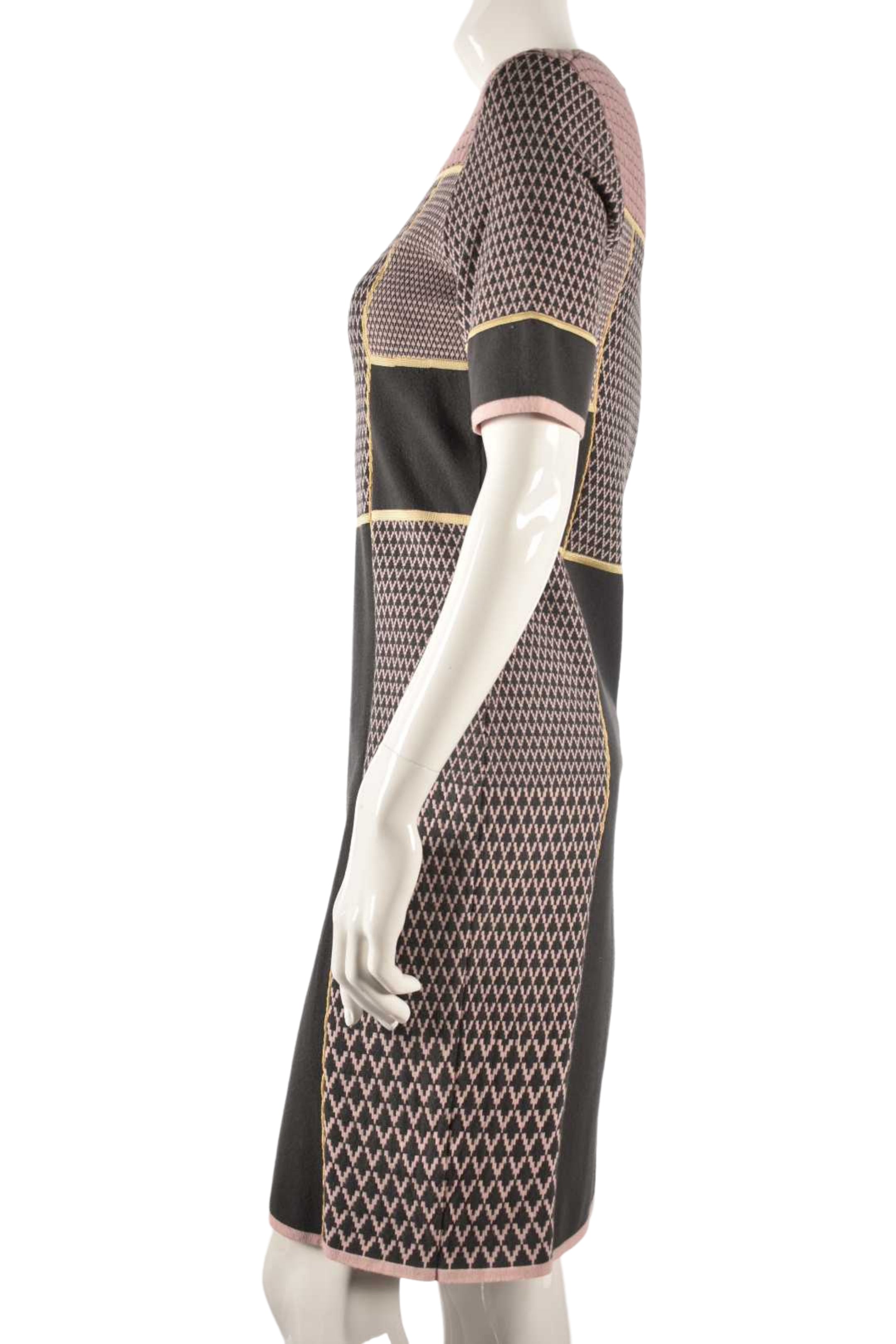 2010s ESCADA SPORT Pink Grey Knit Panel Dress Medium
