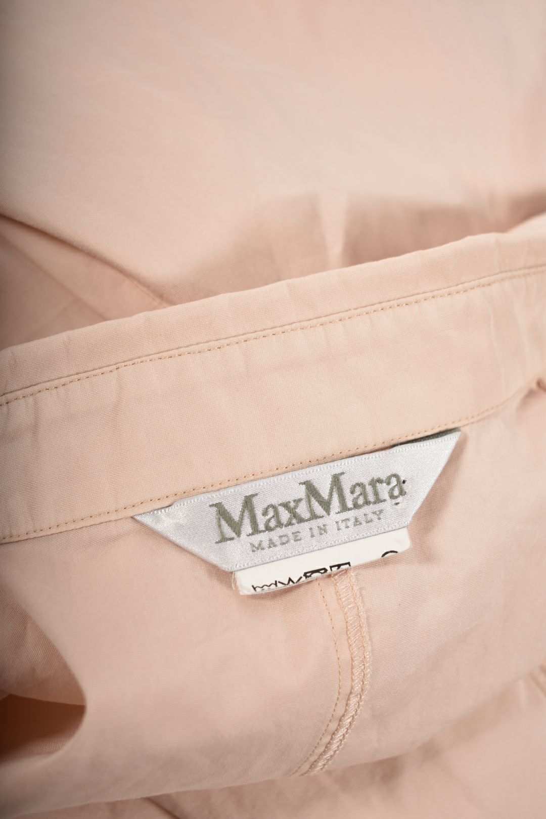 MAX MARA Pink Blush Cotton Stretch Ribbon Blouse Medium