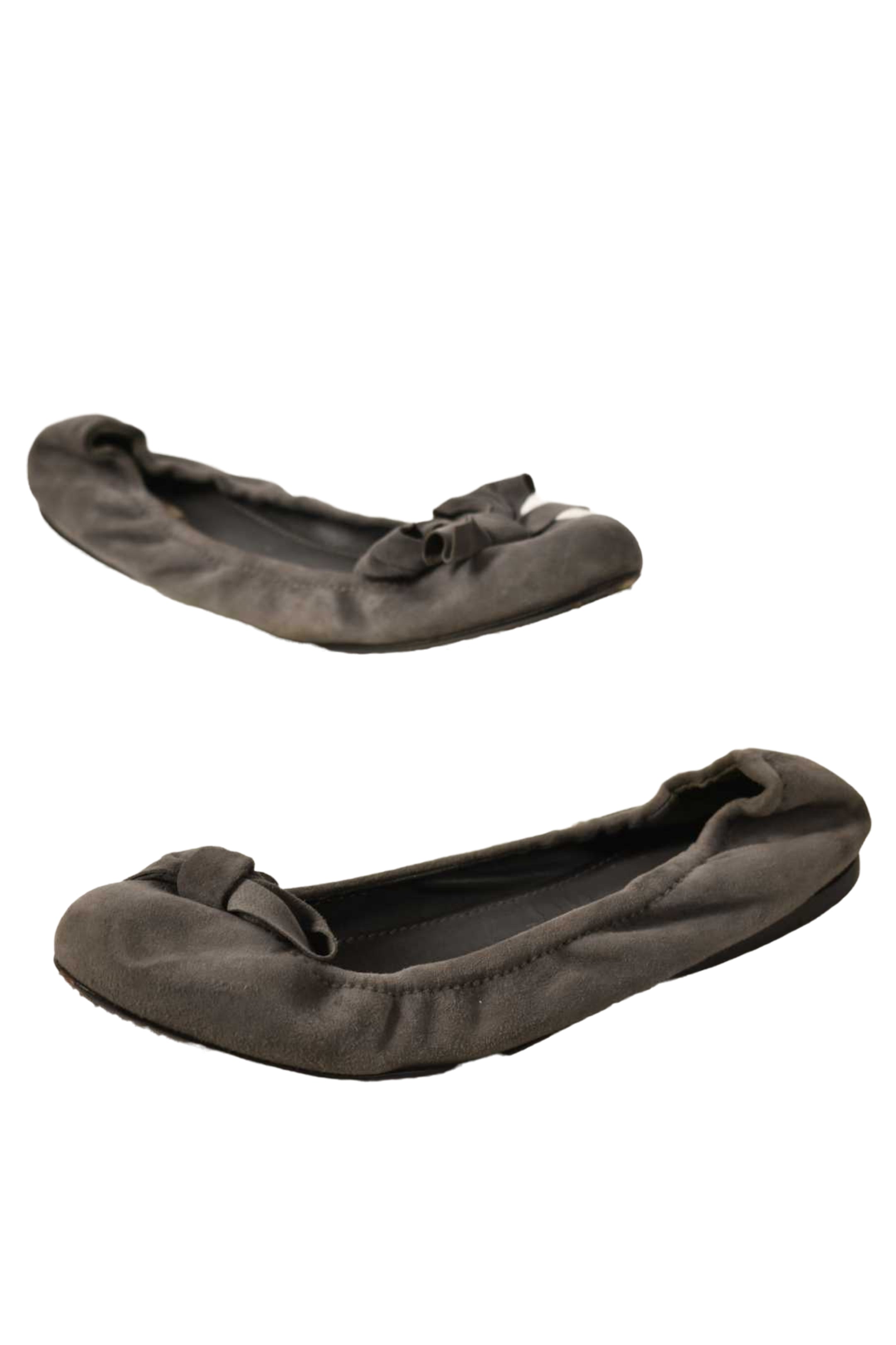 MIU MIU Grey Suede Bow Ballet Flat Loafers 40EU 10US Italy