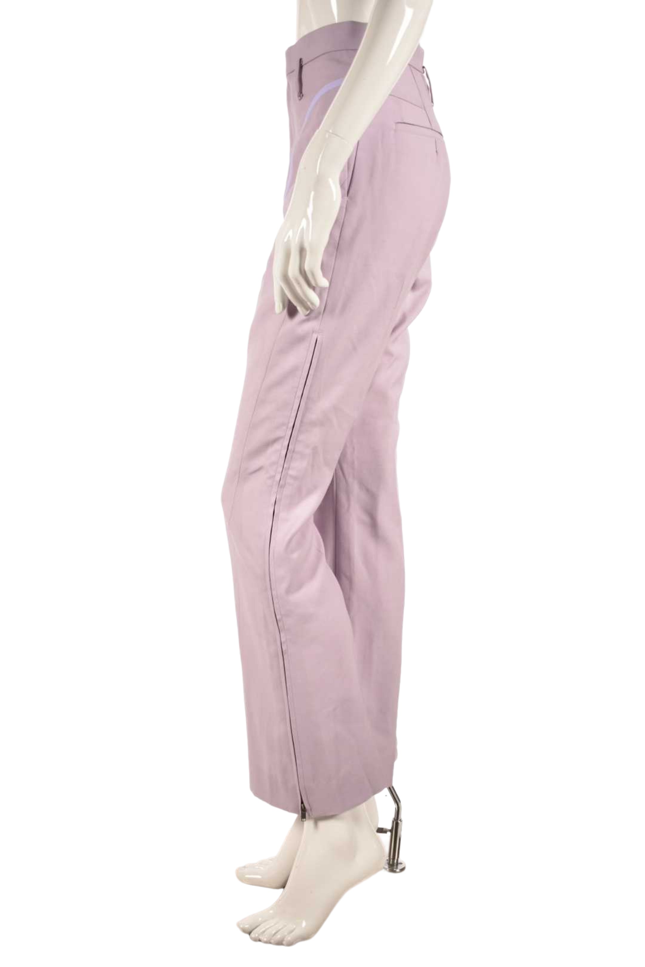 CHRISTIAN DADA Purple Psychadelic Stripe Wool Flared Zip Pants 36EU XS