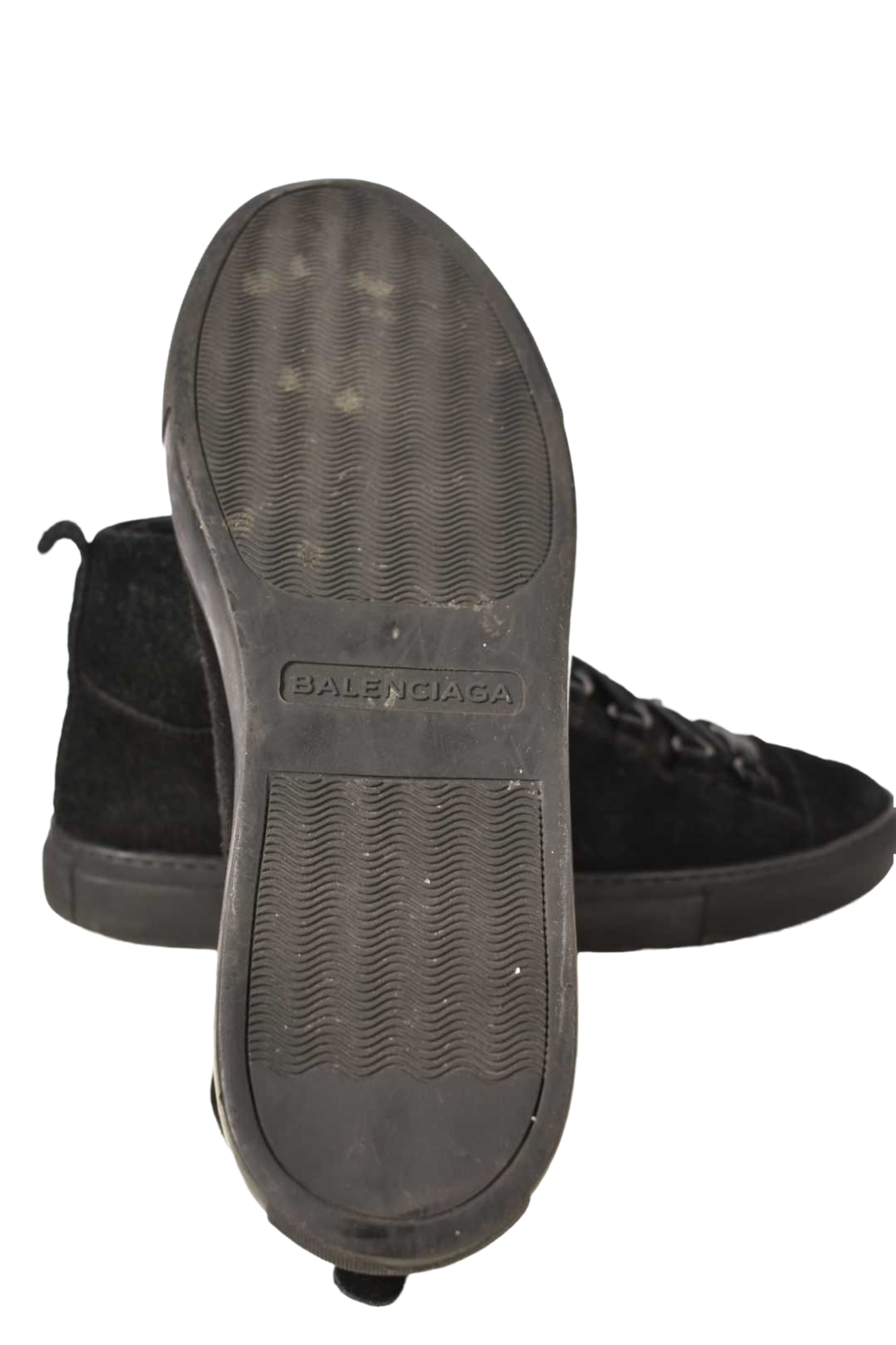 BALENCIAGA Black Leather Suede Arena High Top Sneaker 42EU 9US