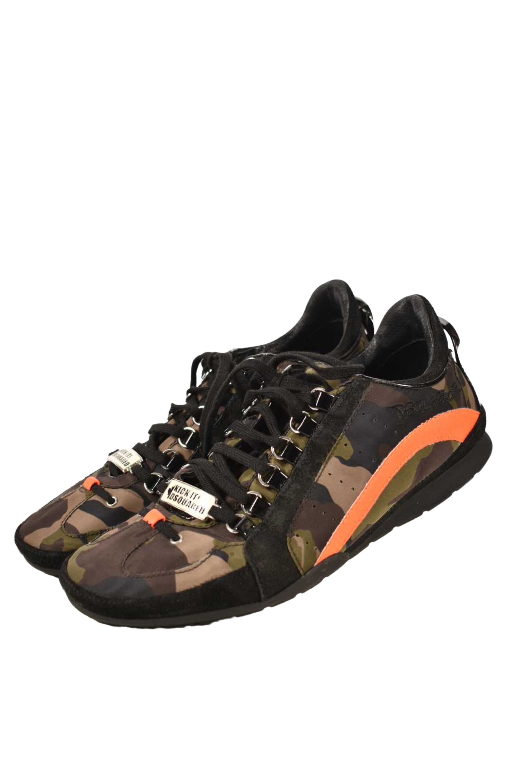 DSQUARED2 Olive Green Black Nylon Camo Tech Sneaker 9.5US Italy