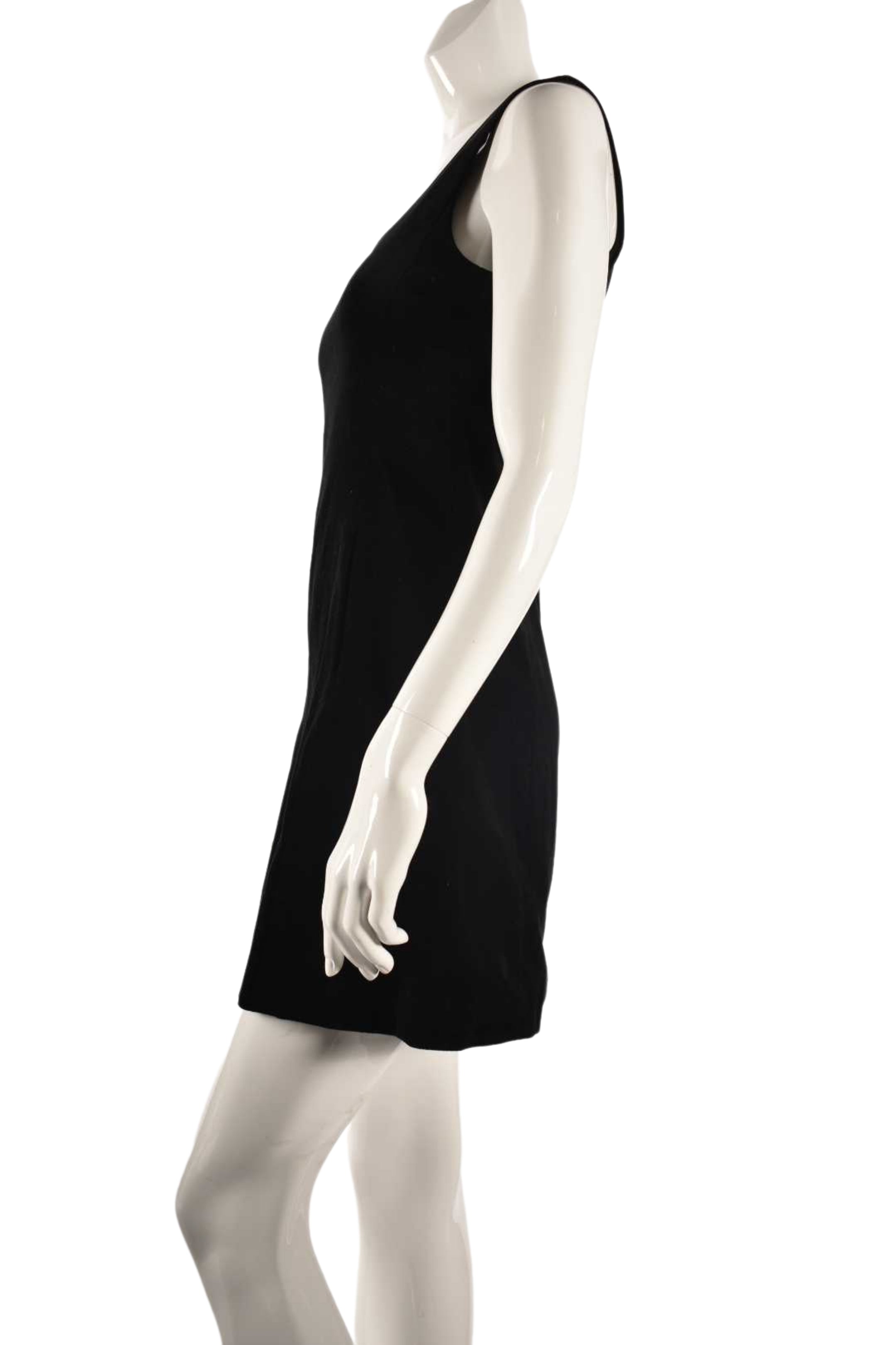 2000s THEORY Black Cotton Velvet Mini Dress 2US Small