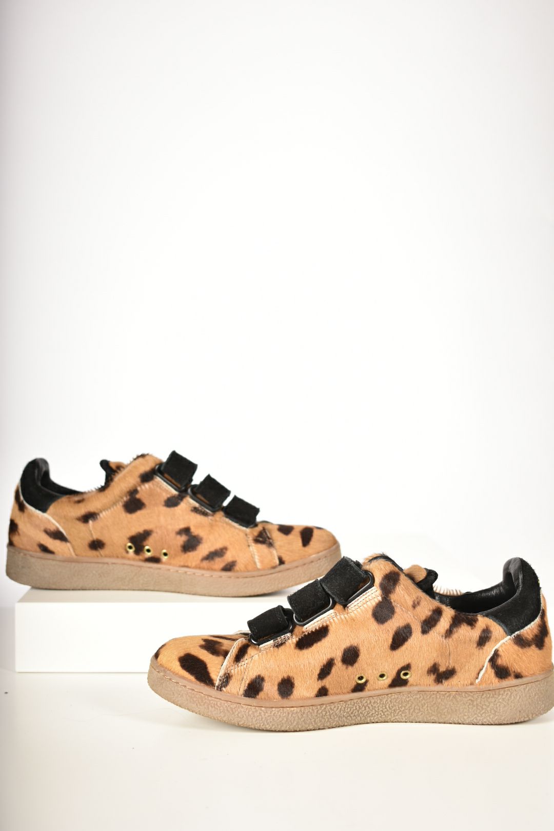 Jerome Dreyfuss Paris Cheetah Print Velcro Sneakers 37EU 7US