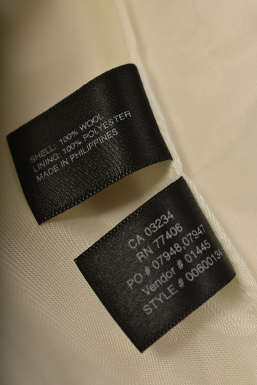 CLUB MONACO Ecru Cream Boiled Wool Cropped Jacket Large