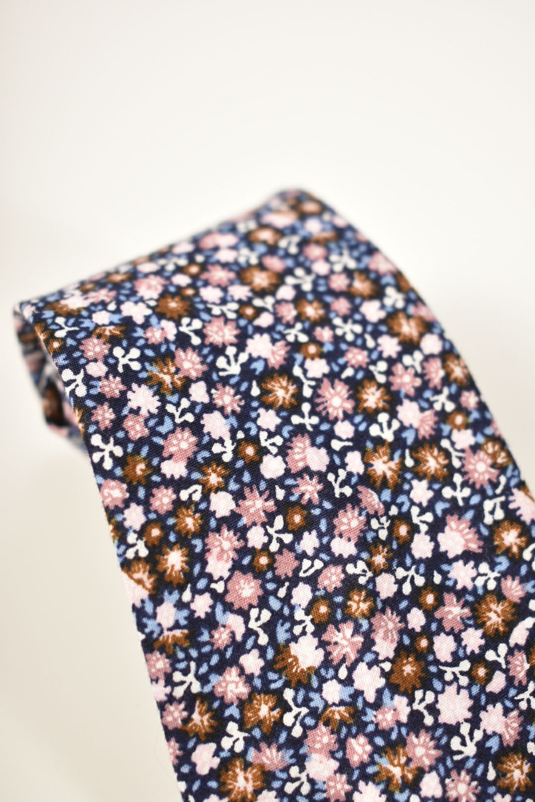 PAUL SMITH Blue Pink Floral Cotton Summer Tie Italy