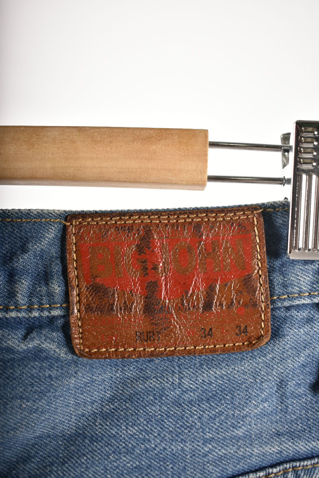 BIG JOHN Medium Blue Kojima Selvedge Denim Jeans 34" Japan