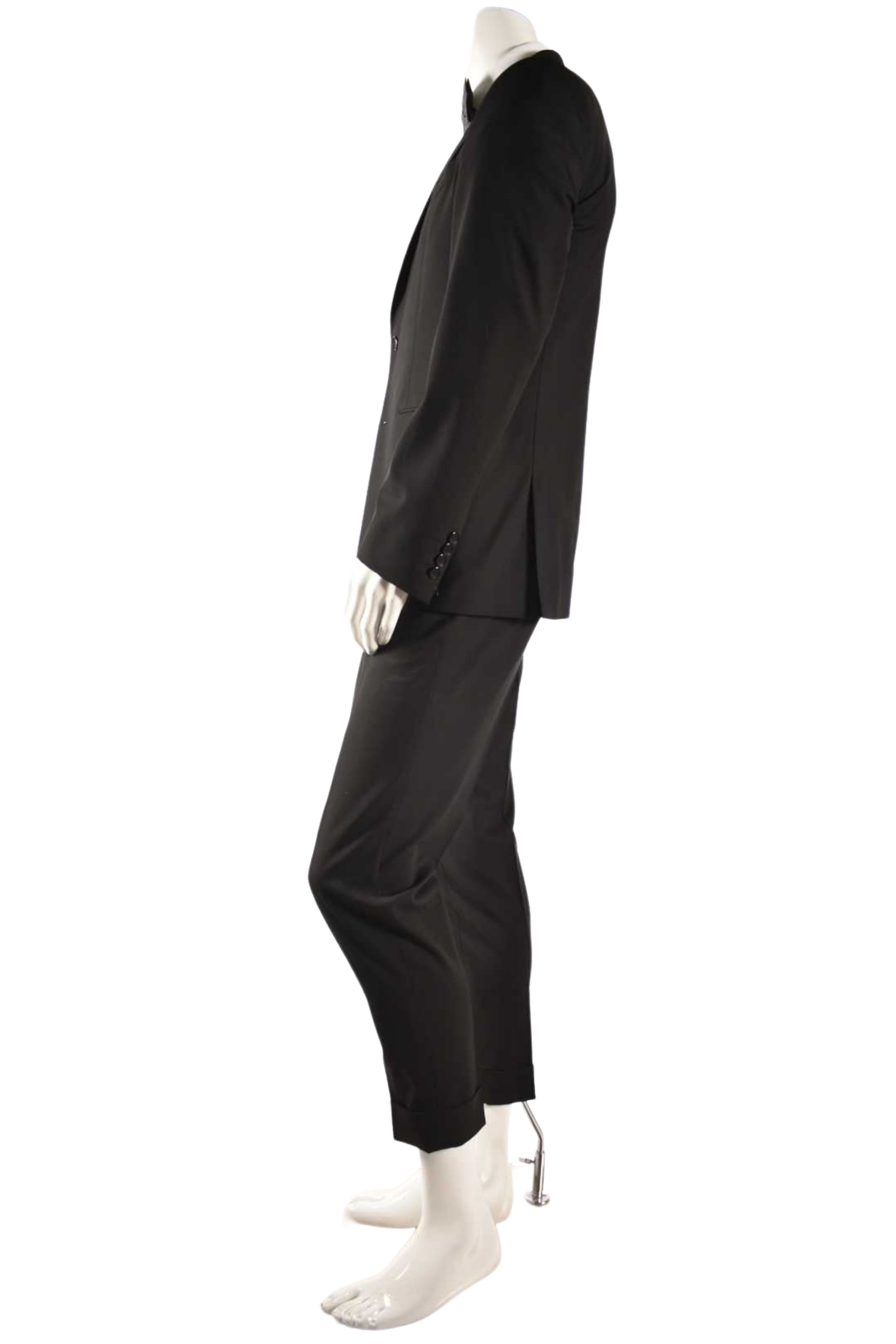 SS14 GIVENCHY Black Wool Slant Lapel Formal Wedding Suit 50EU 40R Italy