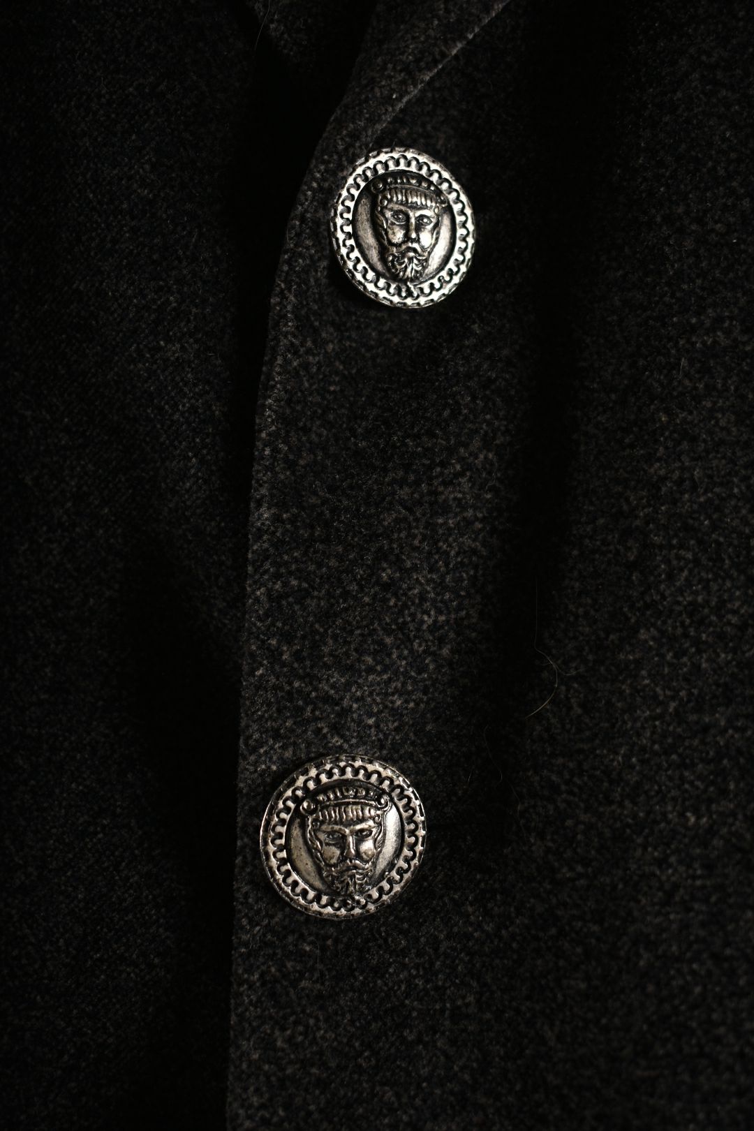 1990s ISTANTE Charcoal Grey Galaxy Cotton Velvet 3BTN Blazer 44T