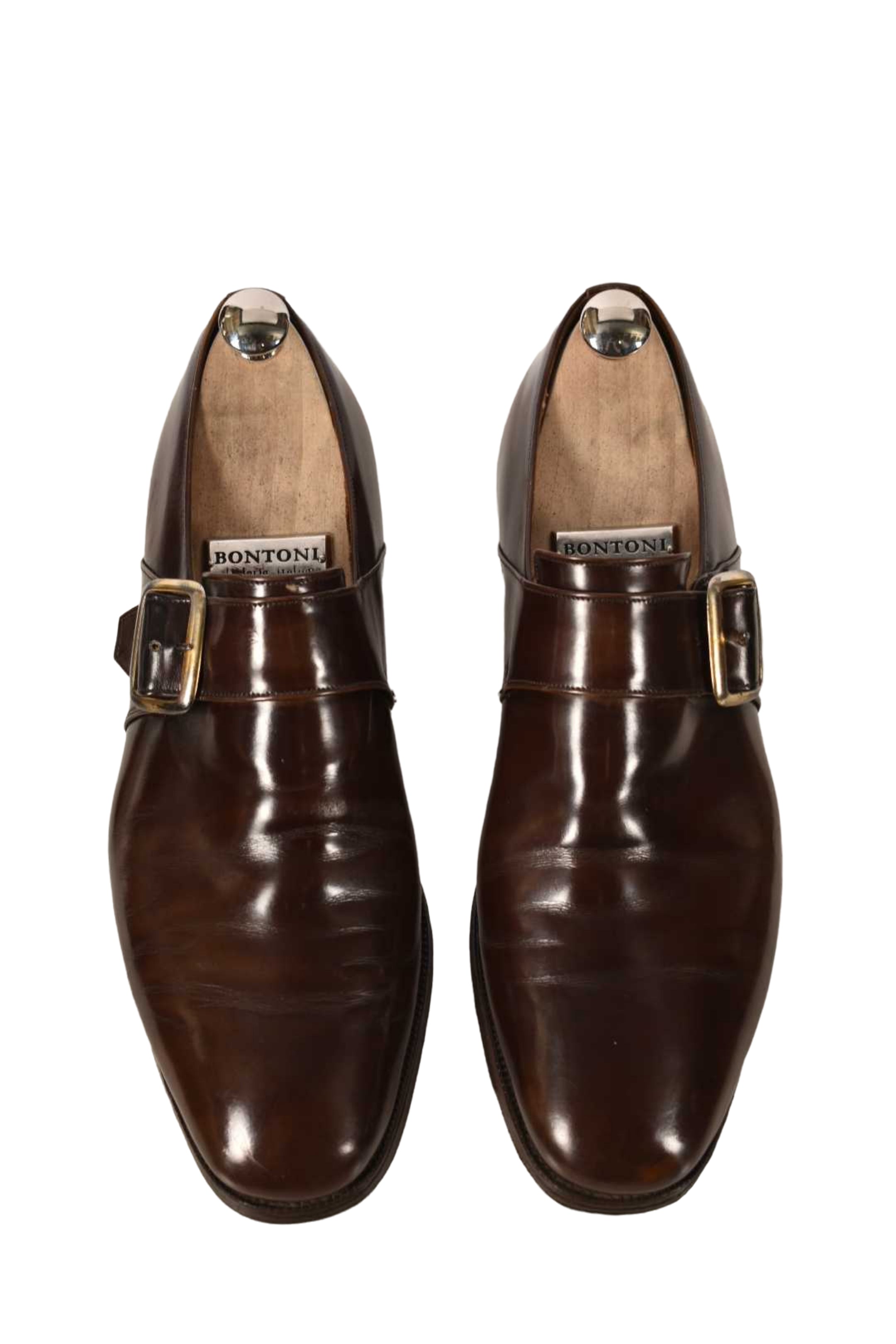CHURCH'S Brown Calfskin Leather Westbury Monk Strap Dress Shoes 10US England