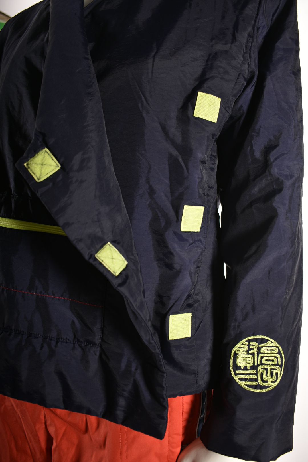 1990s KENZO JUNGLE Navy Nylon Crossbody Anorak Jacket Small