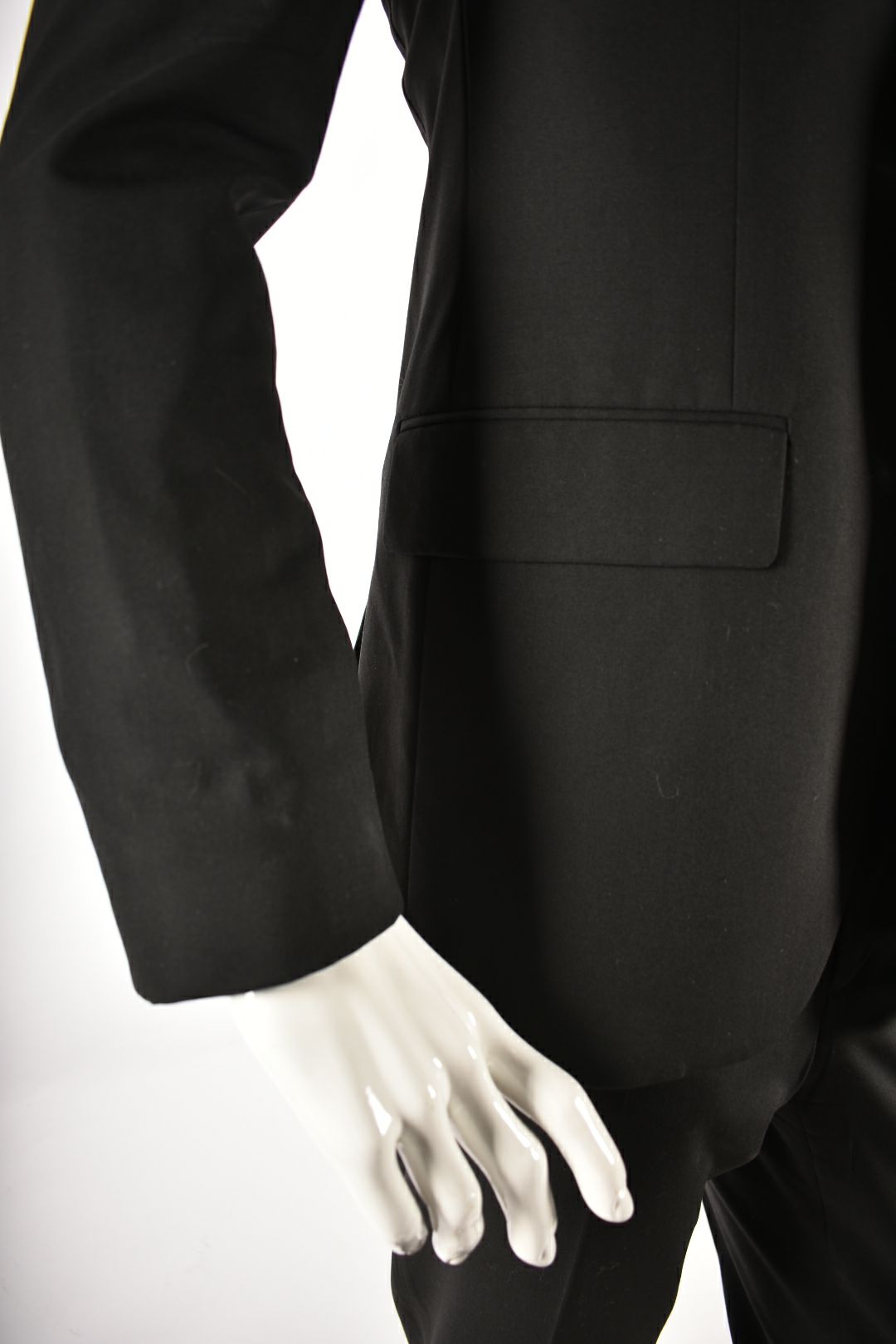 SS14 GIVENCHY Black Wool Slant Lapel Formal Wedding Suit 50EU 40R Italy