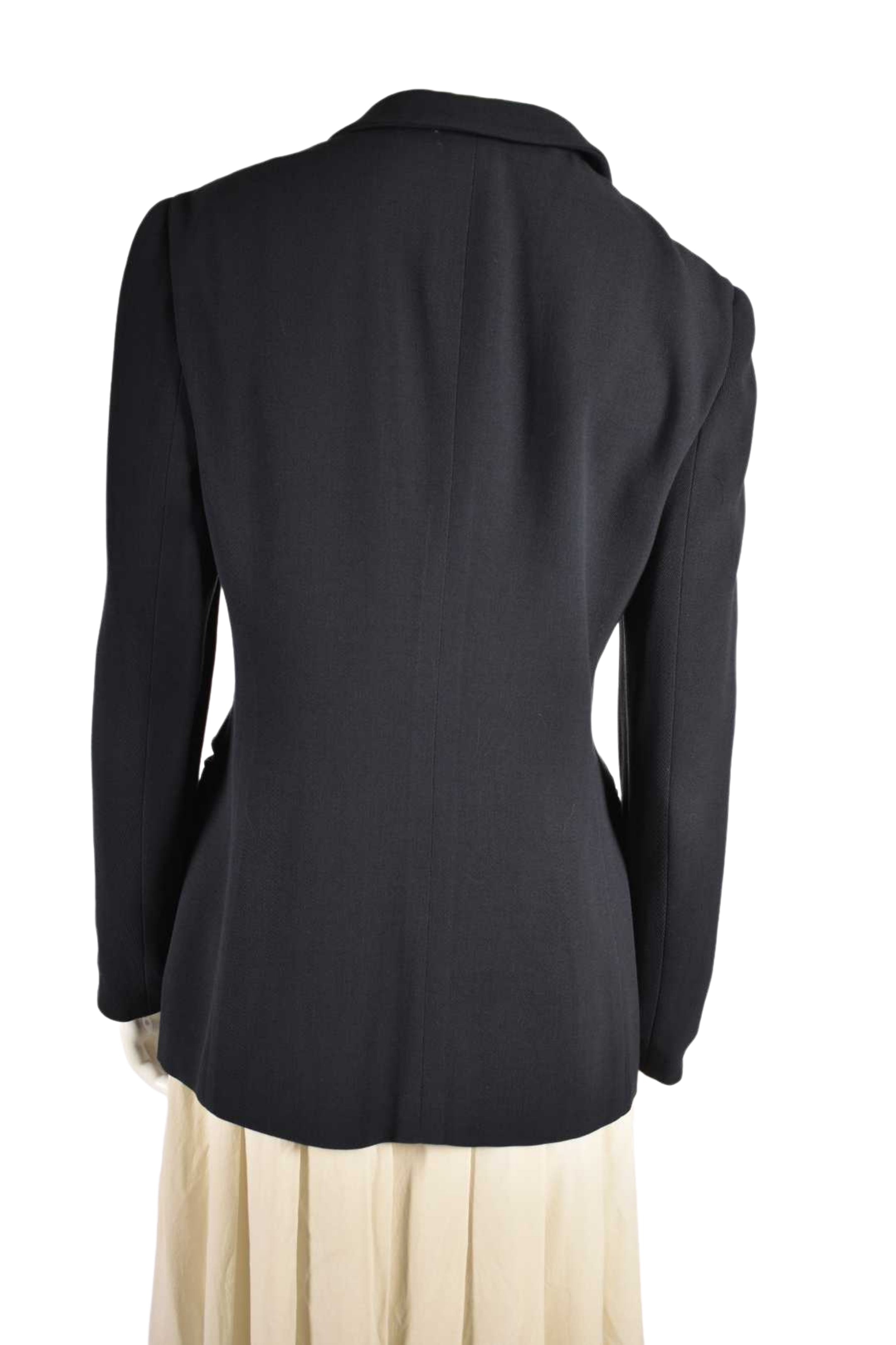 1990s GIORGIO ARMANI Navy Wool Rounded Collar 5Btn Blazer 42EU