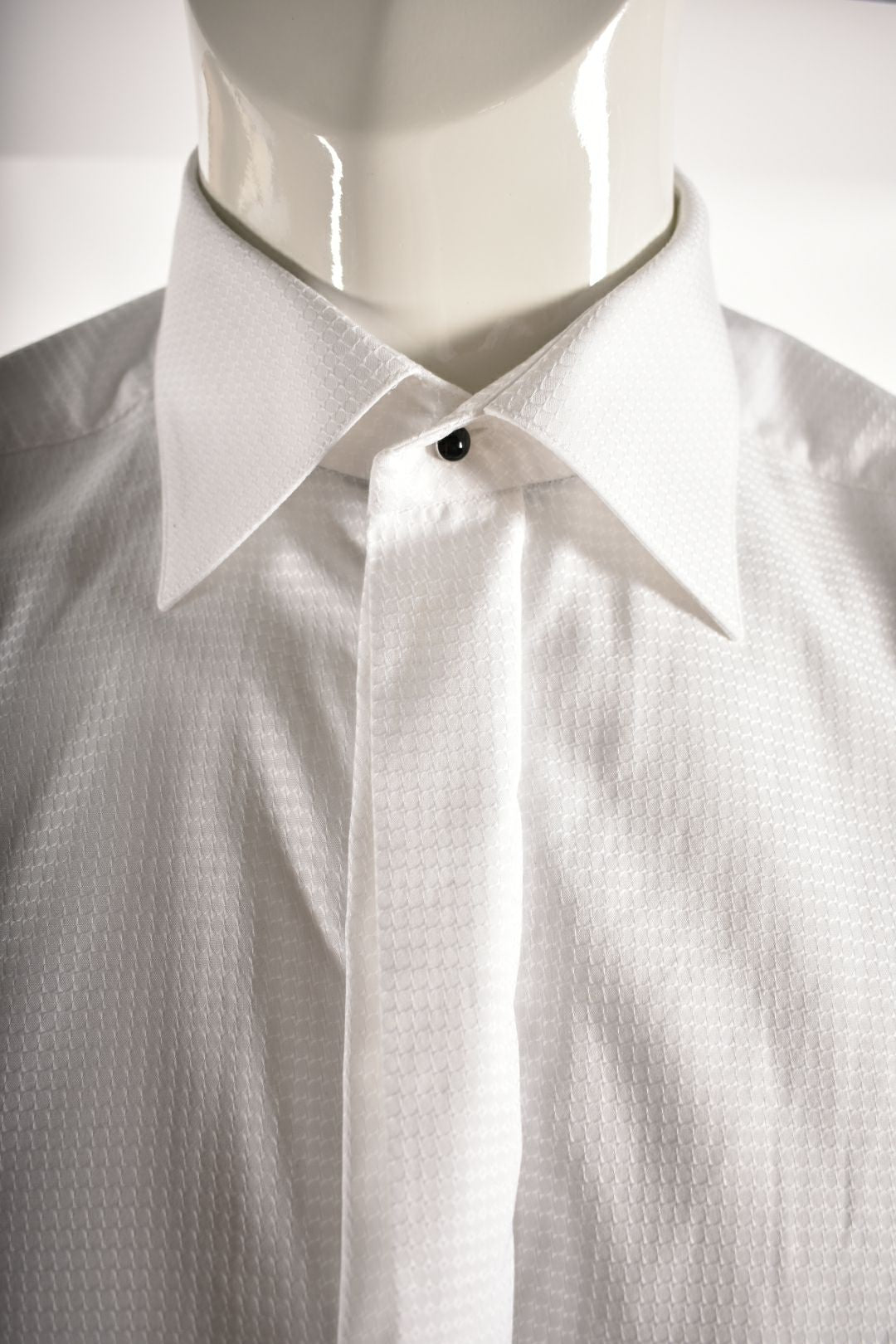 ETON White Cotton Textured Royal Formal French Cuff Shirt 16.5/42 Large