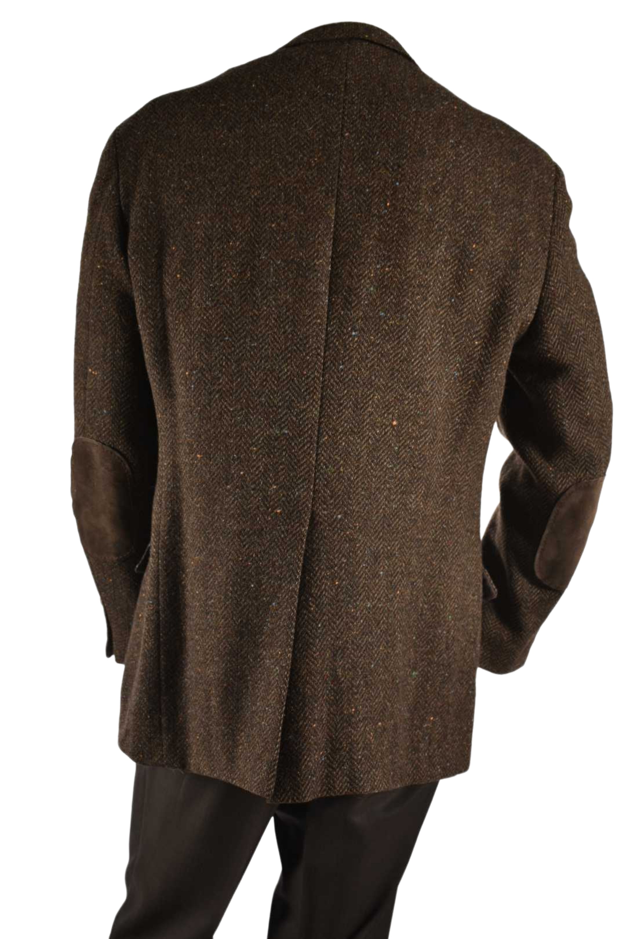 1980s POLO UNIVERSITY CLUB Brown Rainbow Donegal Tweed Blazer 43T