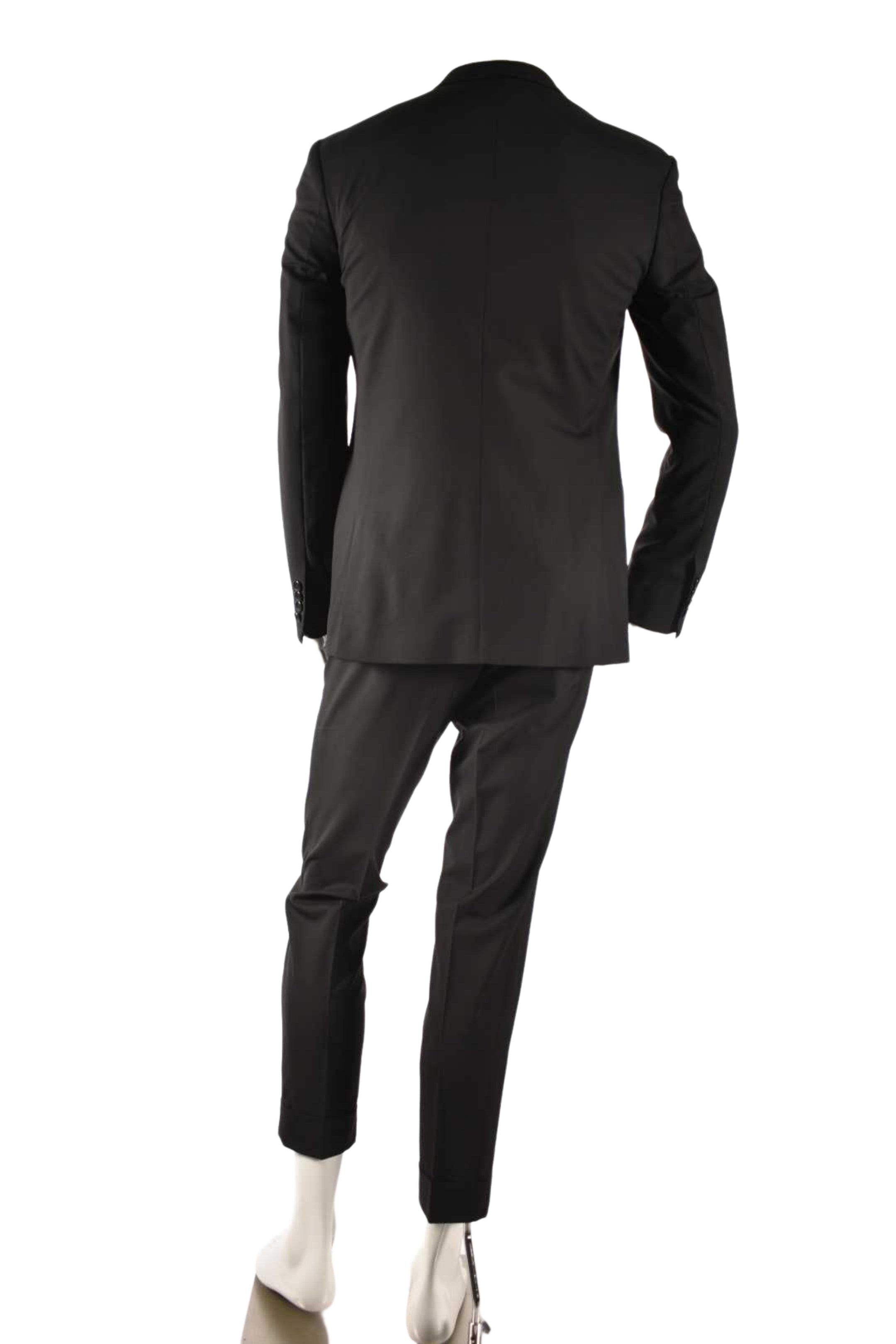 SS14 GIVENCHY Black Wool Slant Lapel Formal Wedding Suit 50EU 40R Italy