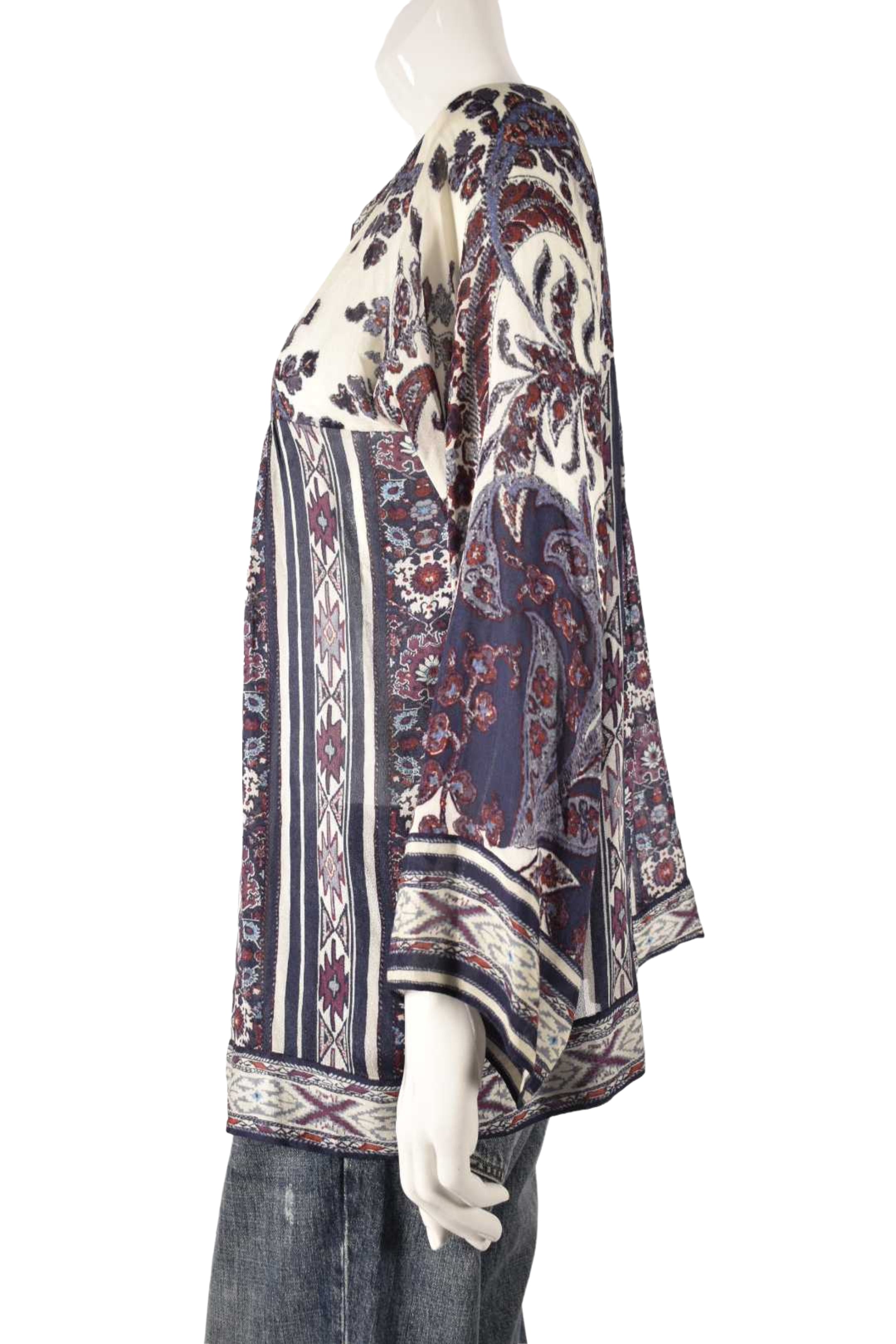 ISABEL MARANT ETOILE Purple Paisley Boho Festival Top 2US