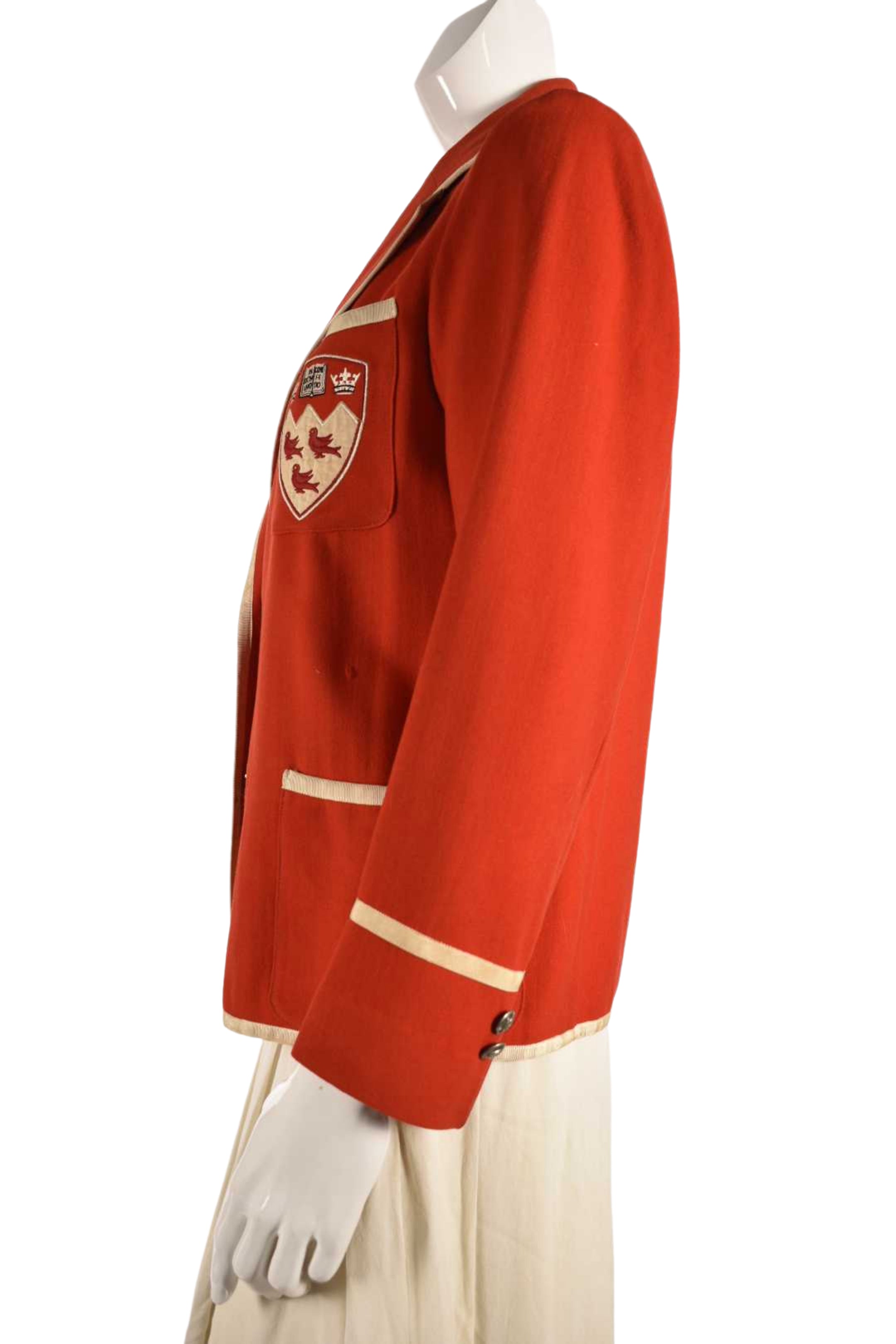 1950s MCGILL Red Wool Collegiate Rowing Blazer Medium