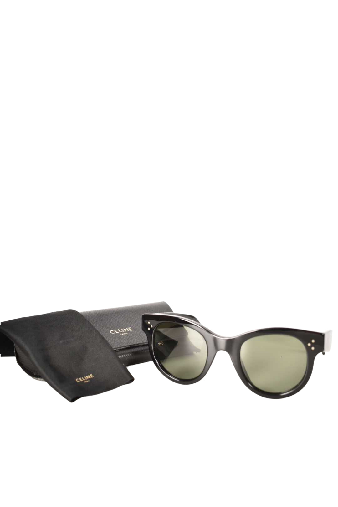 CELINE Black Round Polished Sunglasses CL4003IN Italy