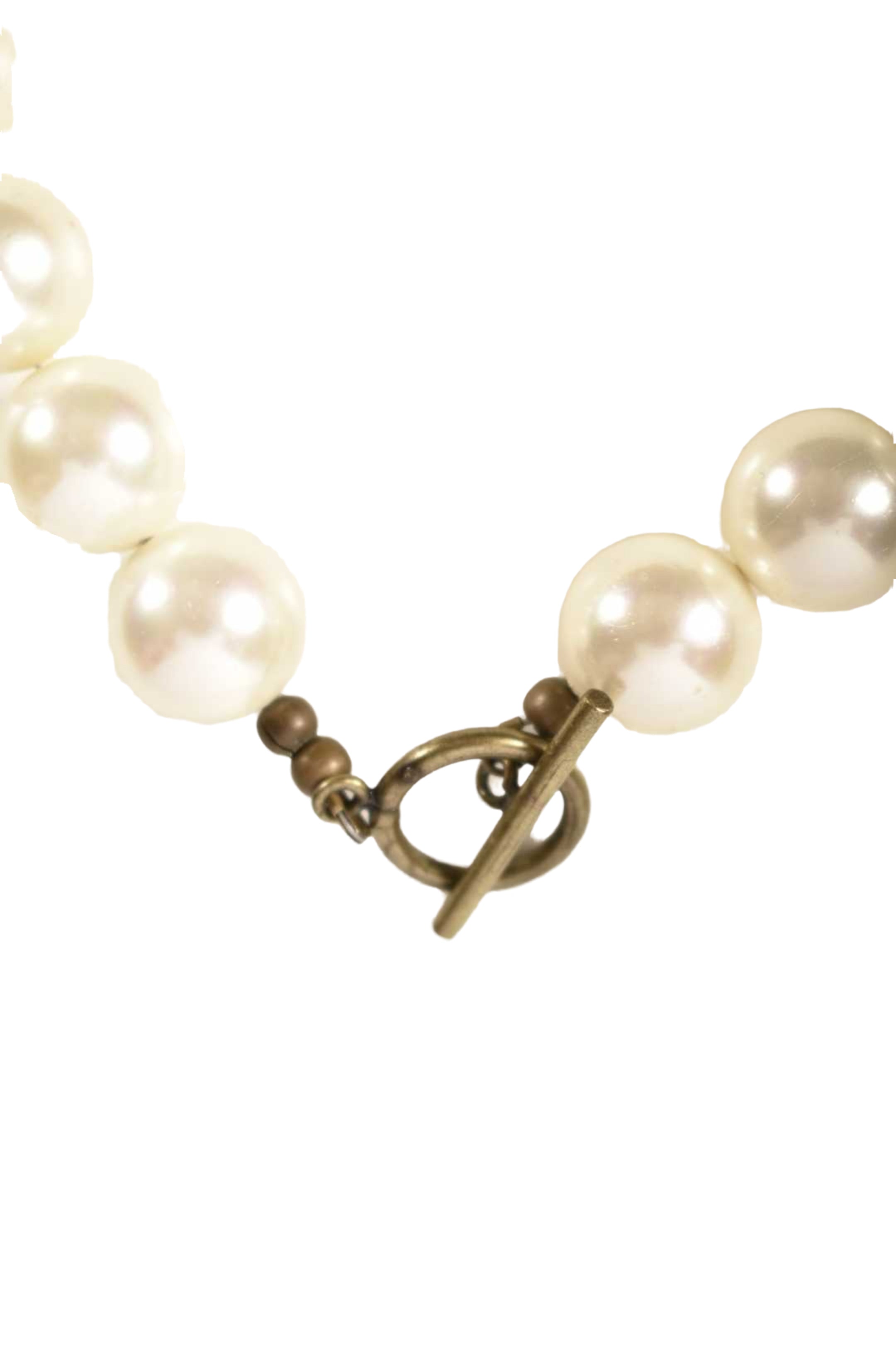Chunky Freshwater Pearl & Metal Clasp Necklace