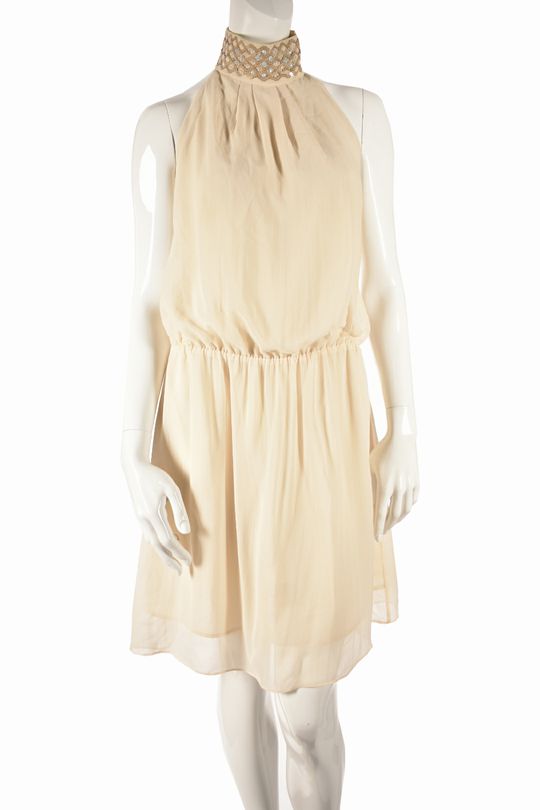 Patrizia Pepe Serena van der Woodsen 2010's Silk Halter Mini Dress