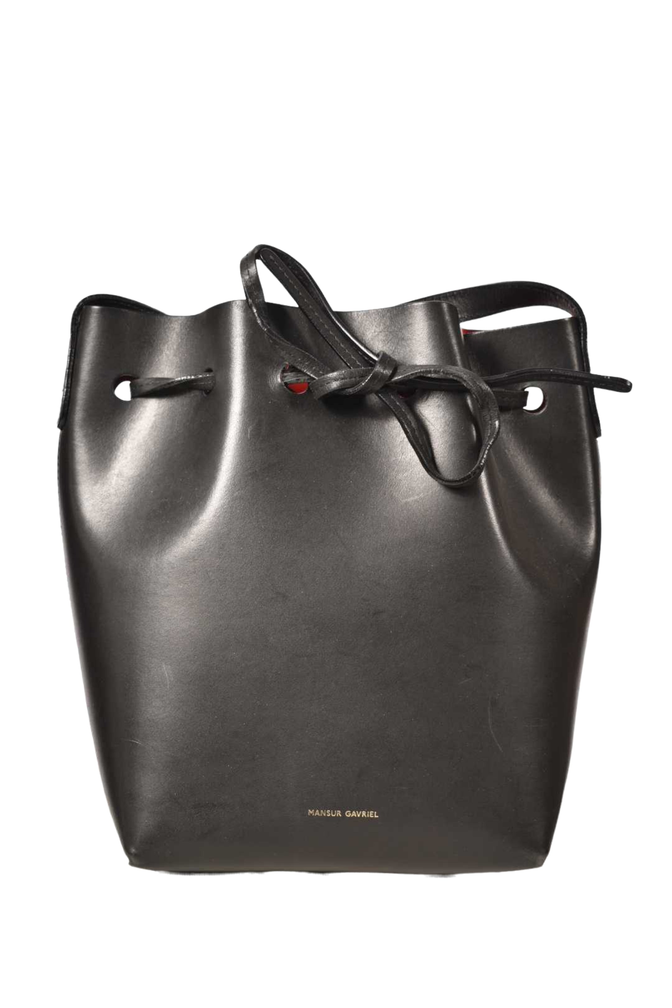 MANSUR GAVRIEL Black Calfskin Leather Large Bucket Bag Italy