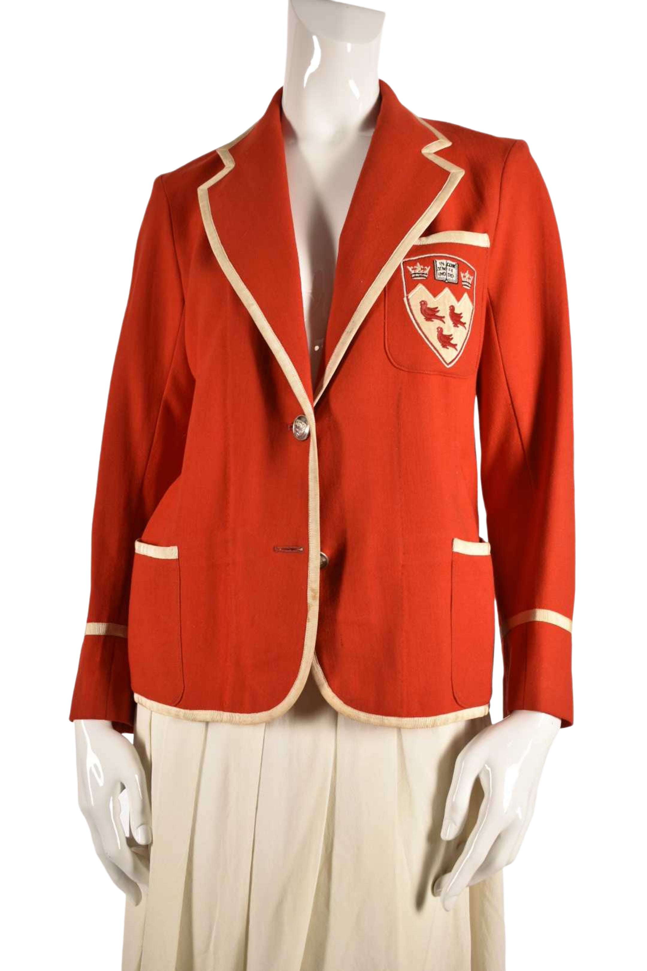 1950s MCGILL Red Wool Collegiate Rowing Blazer Medium