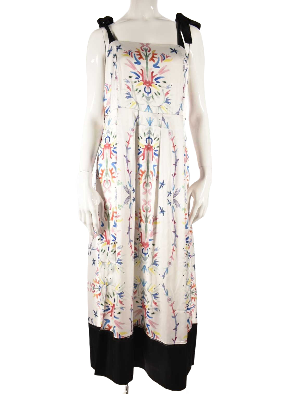 SABINA MUSAYEV White Abstract Garden Party Tie Dress Large