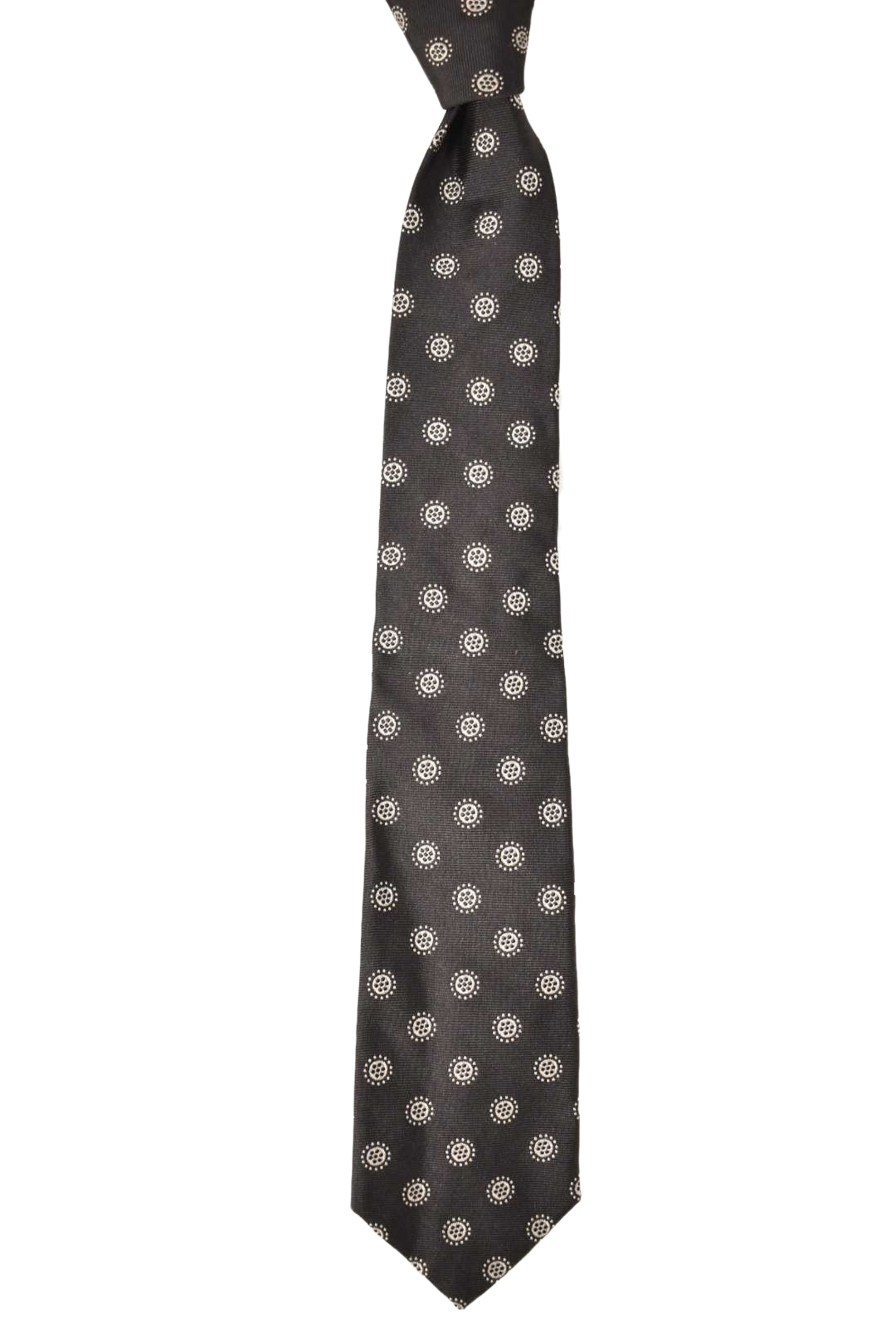 PAUL SMITH Black Silk Twill Floral Slim Tie Italy