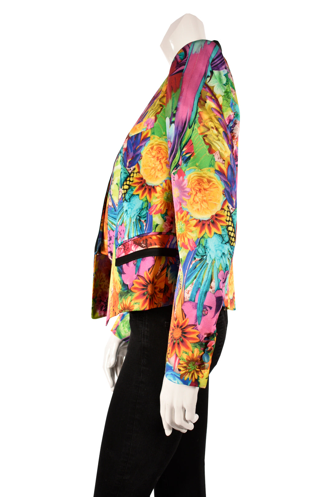 Roberto Cavalli SS12 Runway Kaleidoscope Silk Floral Blazer 44IT 8US