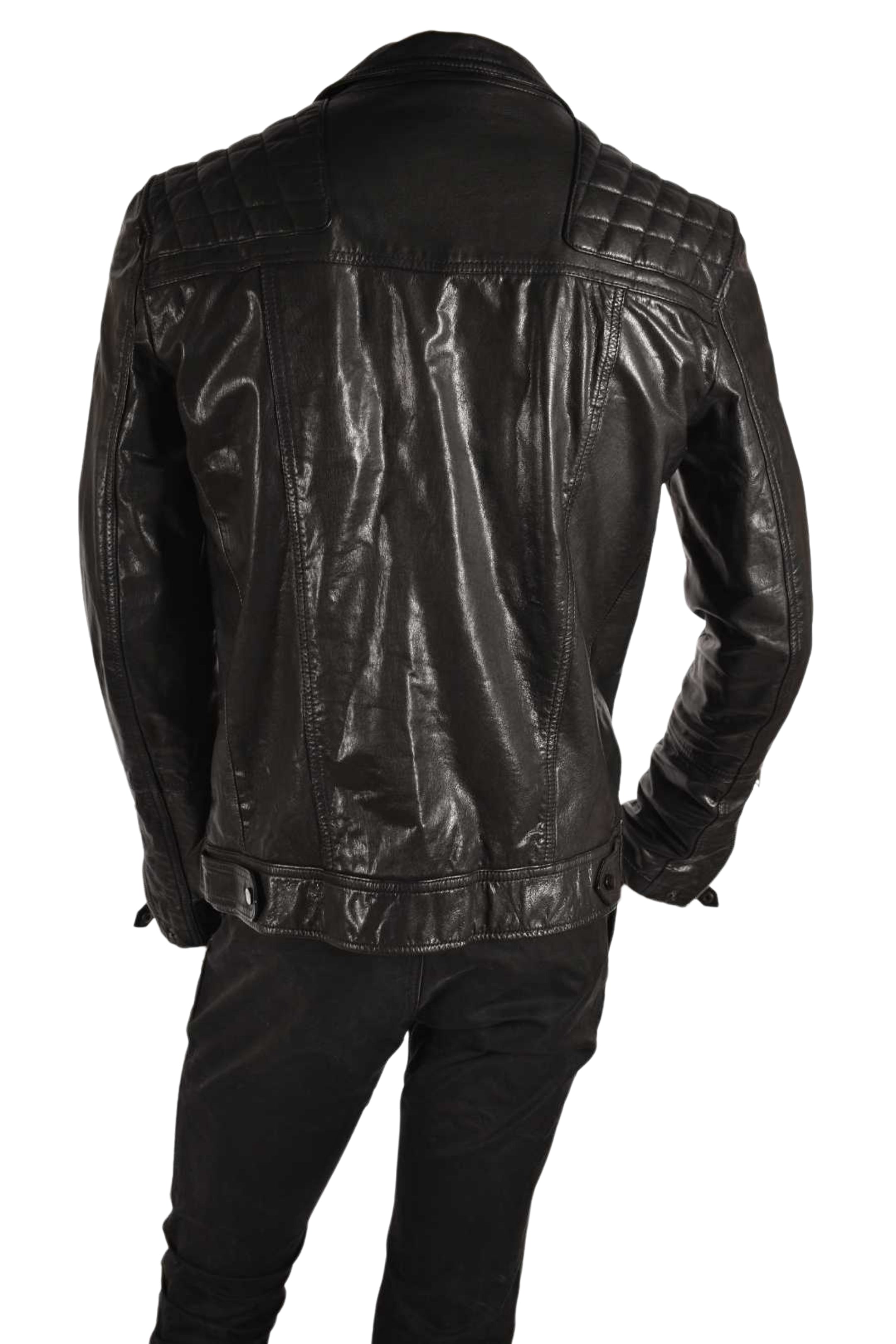 ALLSAINTS Black Leather Rowley Quilted Perfecto Biker Zip Jacket Small