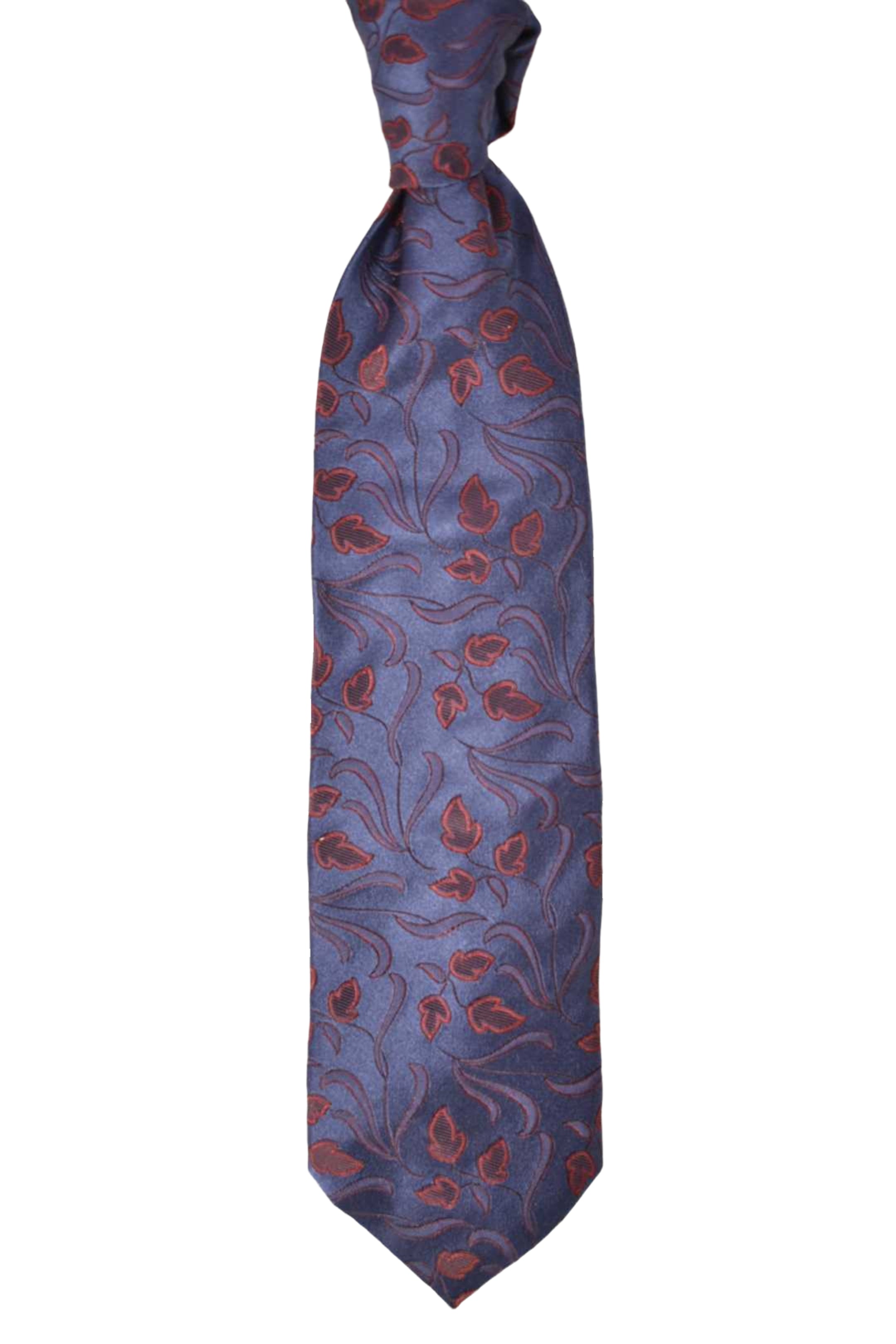 Pal Zileri Navy Blue & Red Paisley Silk Necktie Italy