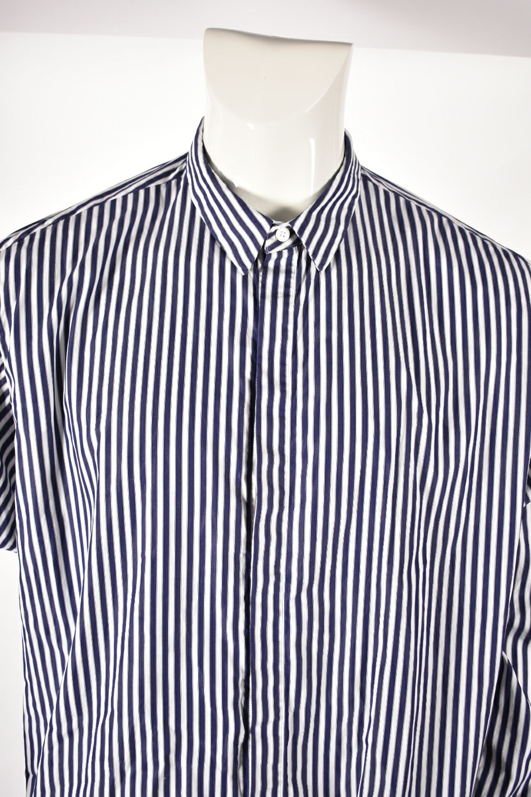 JUUN.J Blue White Stripe Cotton Poplin Oversized Shirt Medium Korea