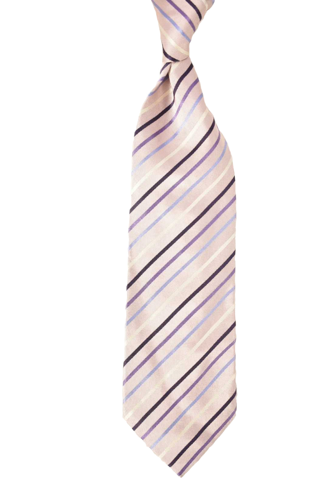 Ermenegildo Zegna Lavender Purple Stripe Silk Tie Italy