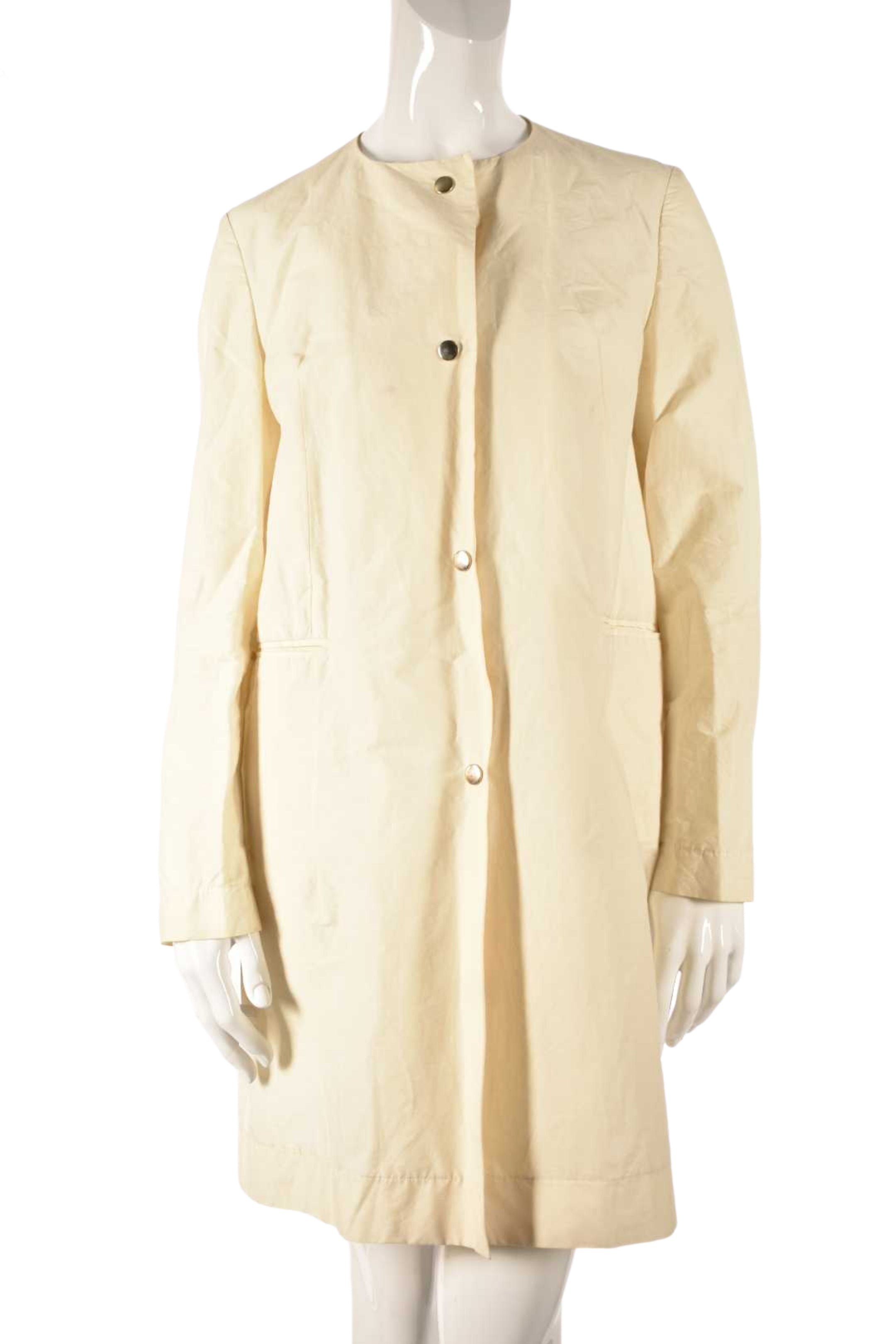 MARNI SS17 Beige Ecru Cotton Poplin Unlined Lightweight Trench 42EU Medium Italy