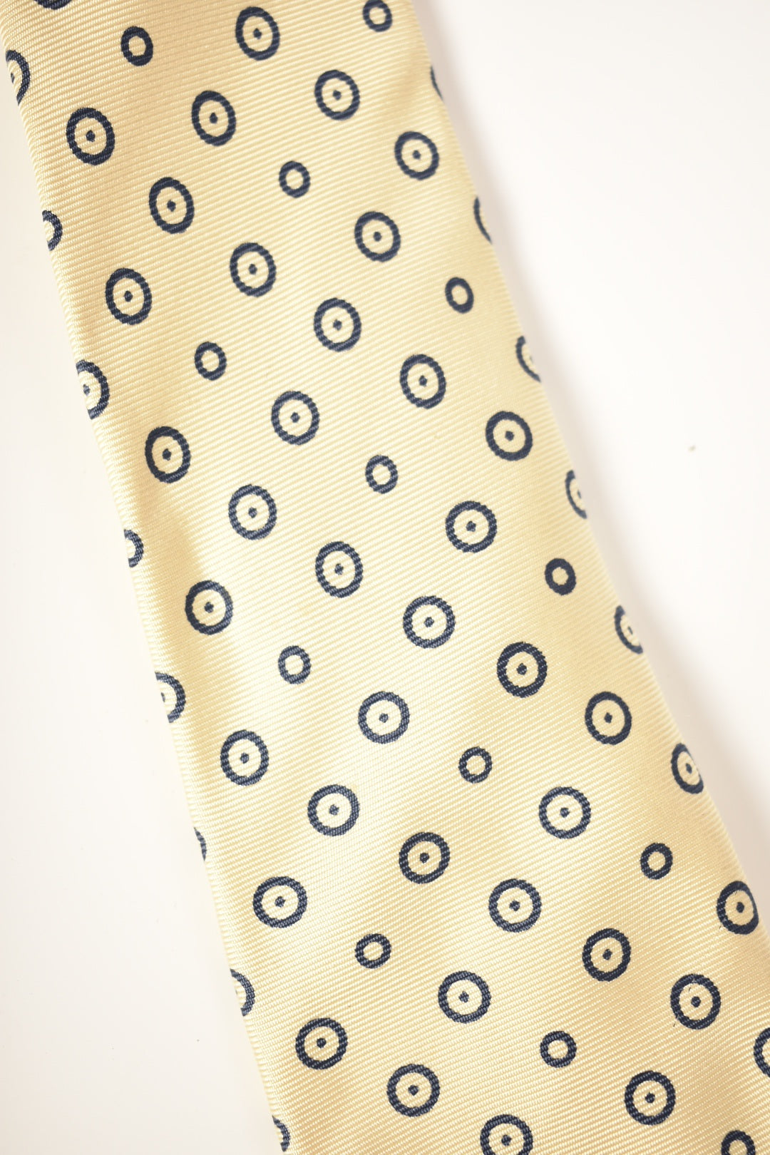 TURNBULL & ASSER Yellow Polka Dot Bullseye Silk Tie England